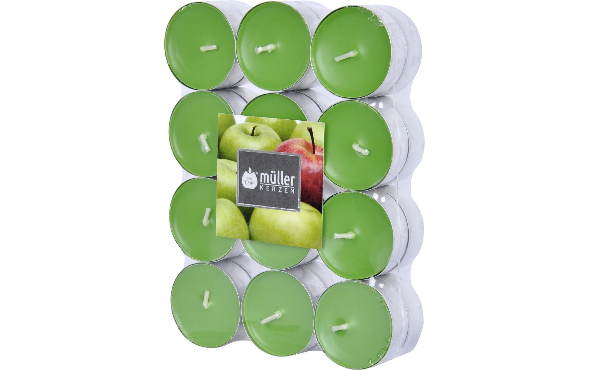 Müller Teelichter Duft Juicy Apple grün 1.5x3.9 cm, in Aluhülse