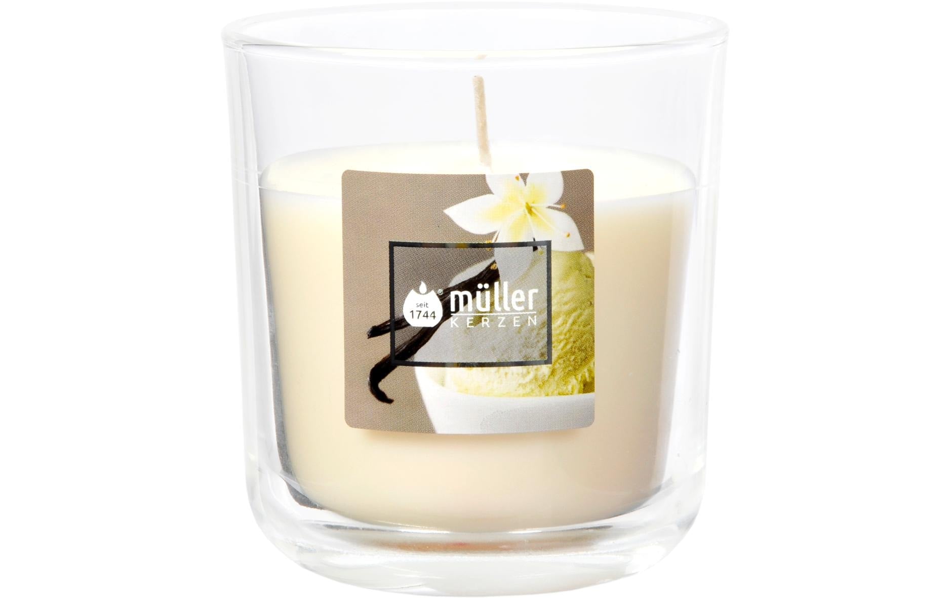 Müller Duftkerze im Glas, Vanilla Dream crème 8.8x8 cm