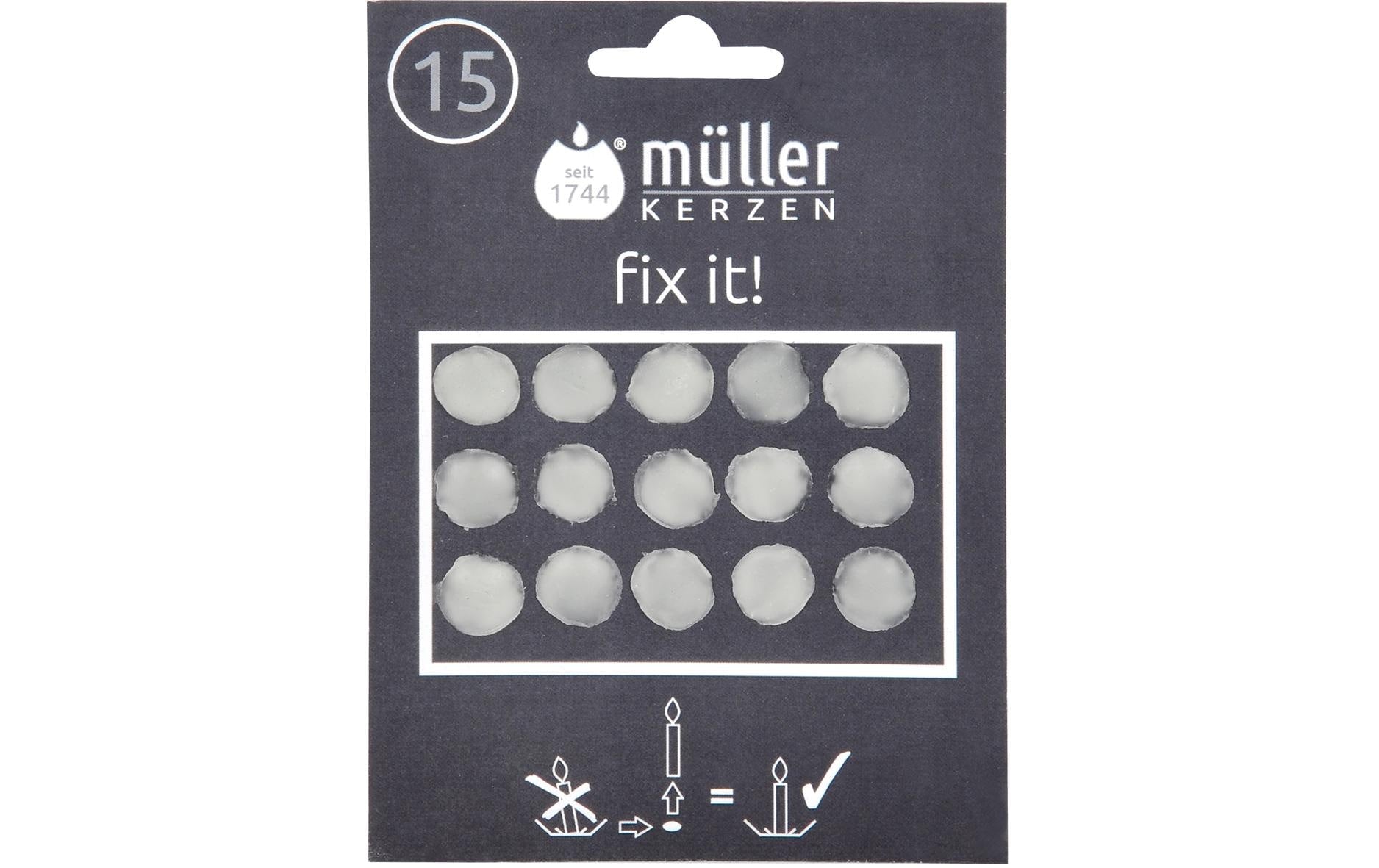 Müller Klebewachsplättchen, 15er weiss