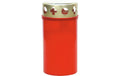 Müller Grabkerze klein mit Golddeckel rot
