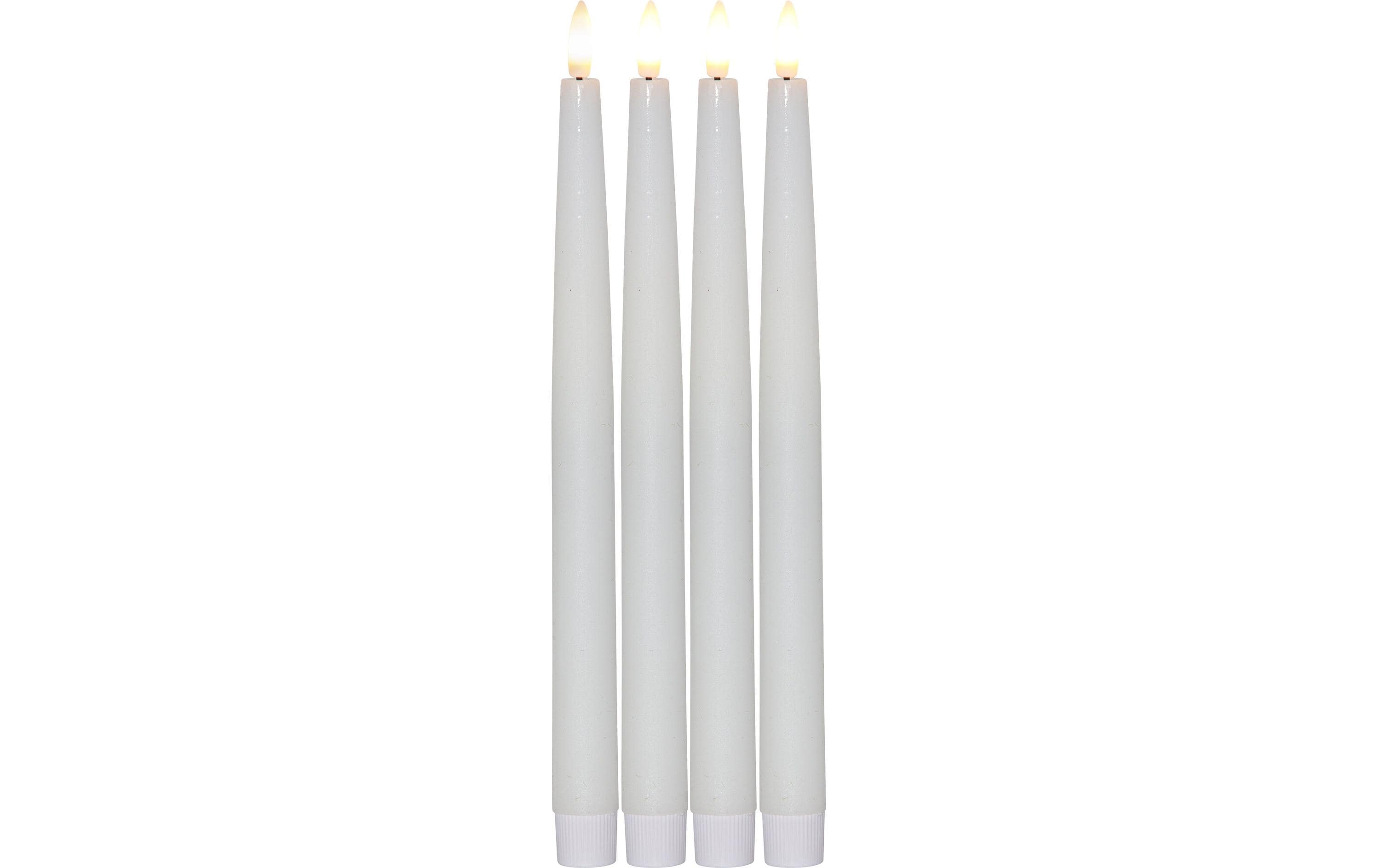 Star Trading LED Dinner Kerze 4P Flamme Indoor, Weiss, 28.5cm, Timerfunk., 0.06W