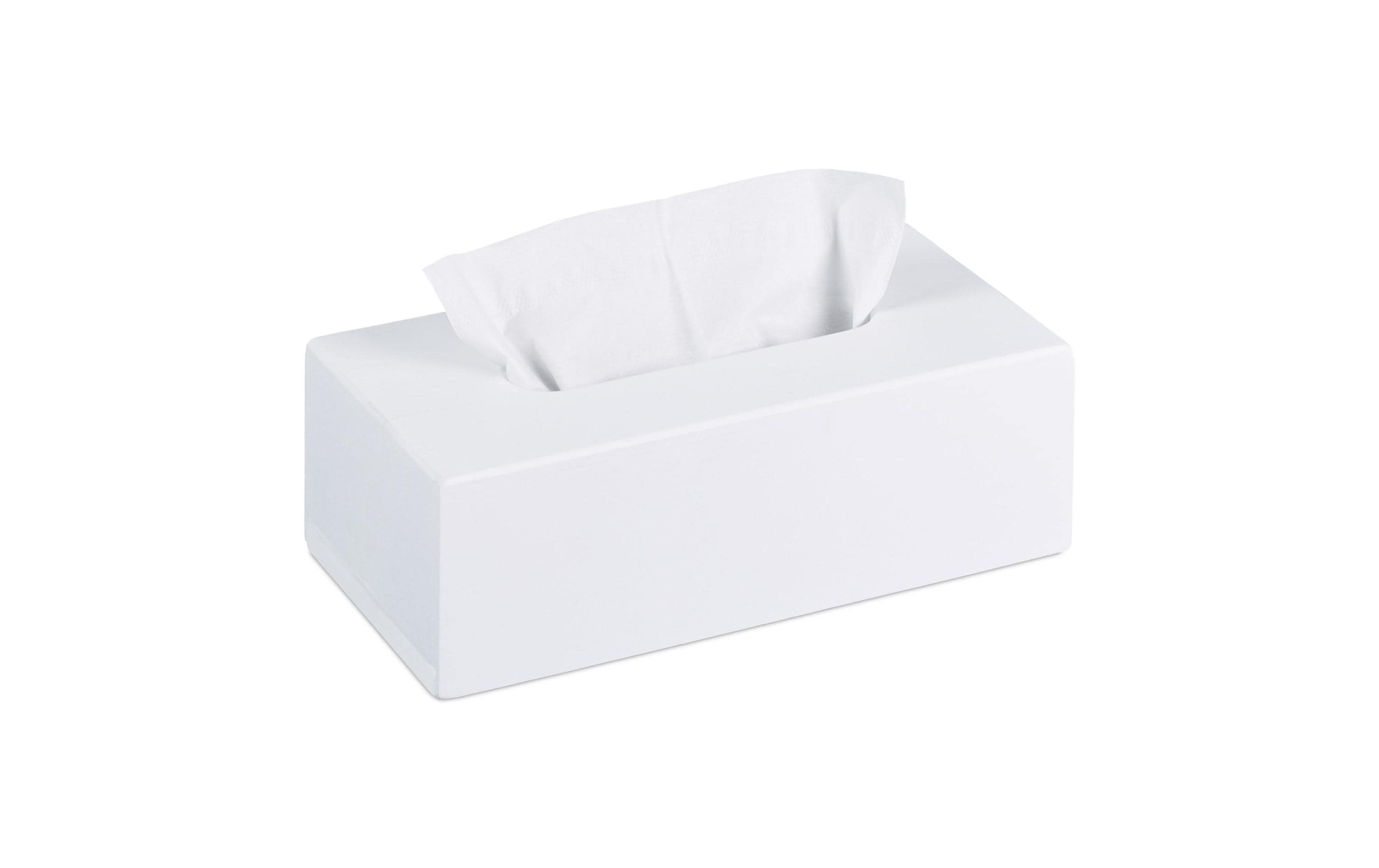 relaxdays Papiertuchspender Bambus, Weiss 8.5x13.5x24.5 cm (HxBxT)