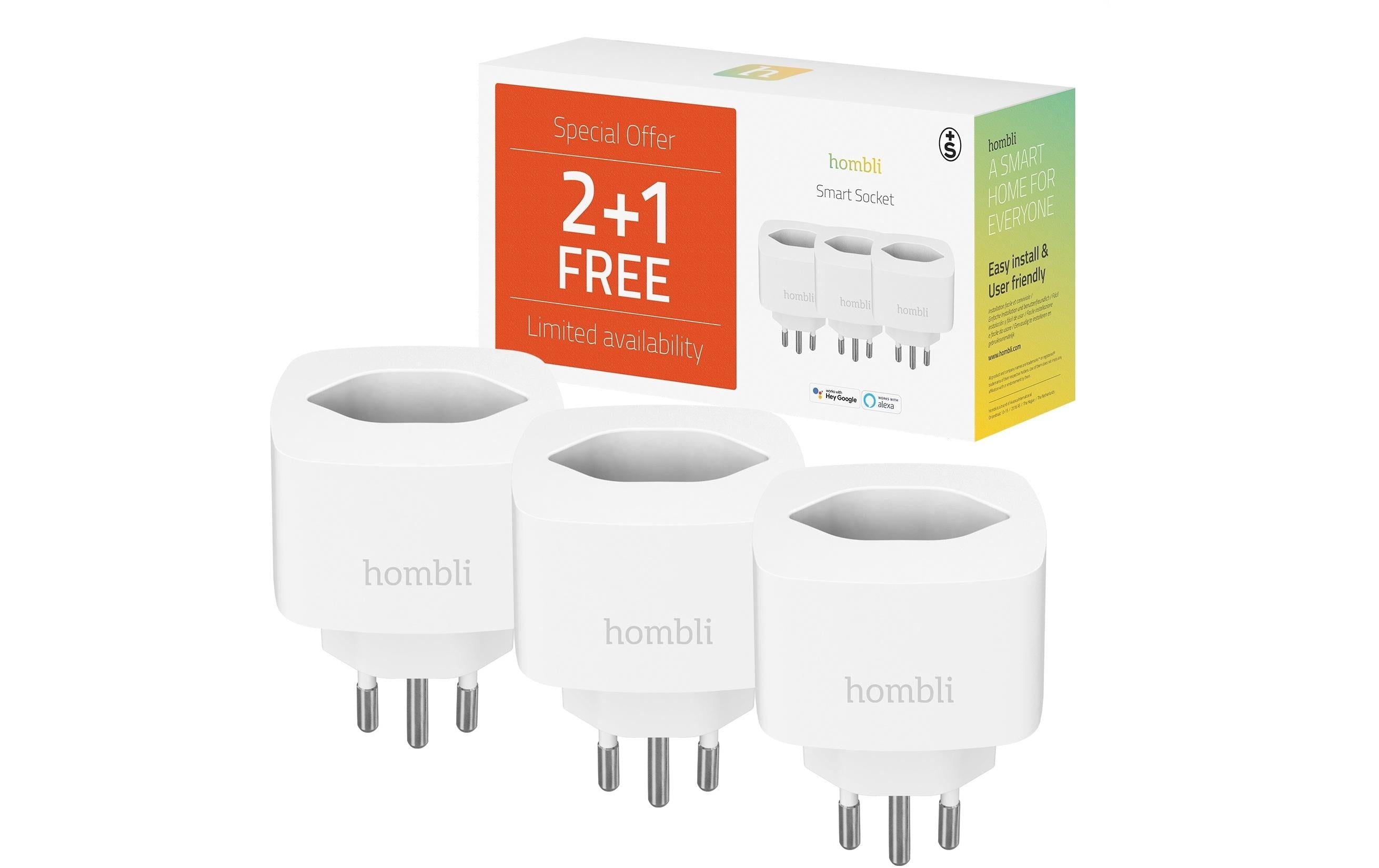 Hombli Smart Socket Swiss, Pack 2+1
