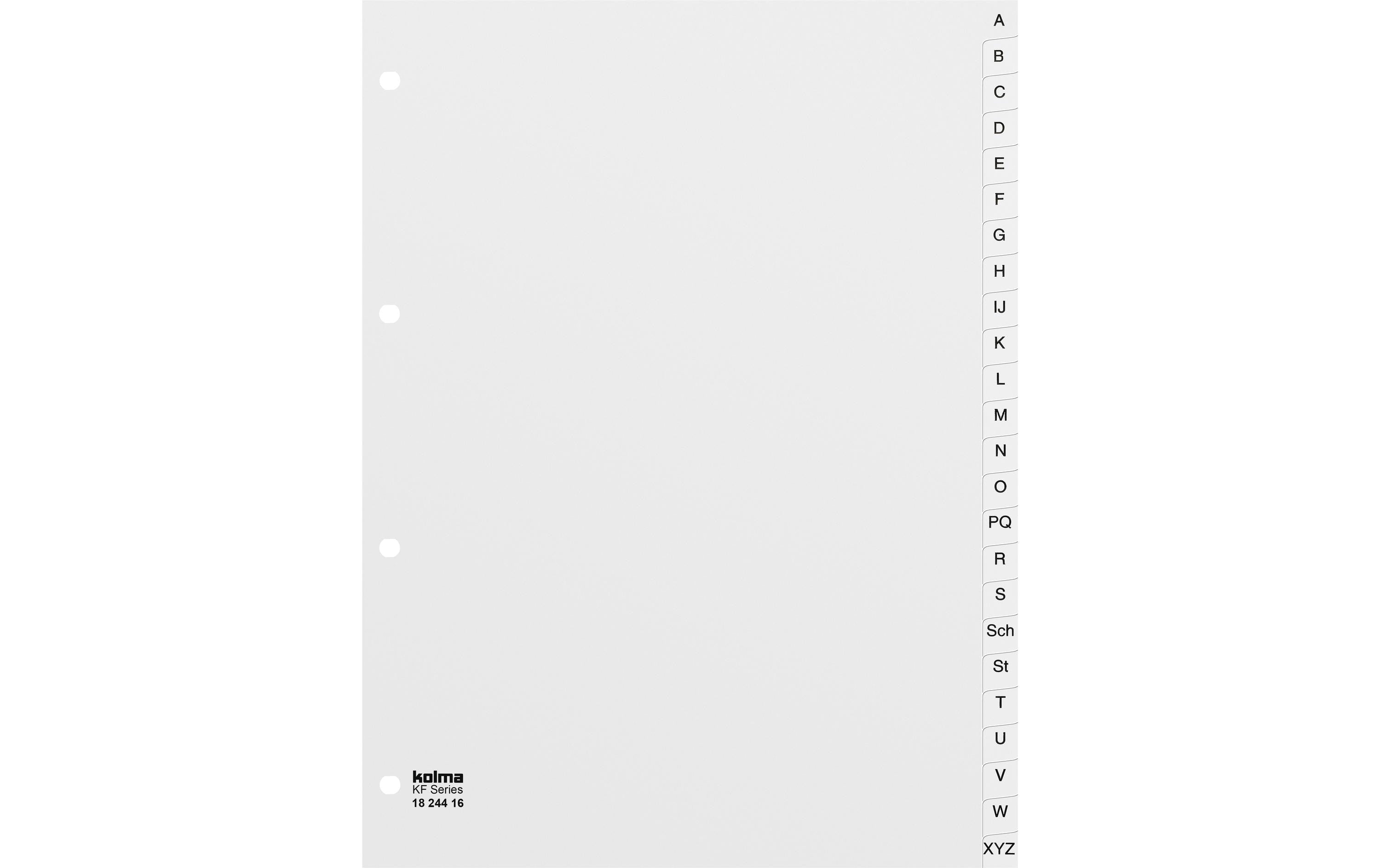 Kolma Register A - Z KolmaFlex A4, volldeckend, weiss