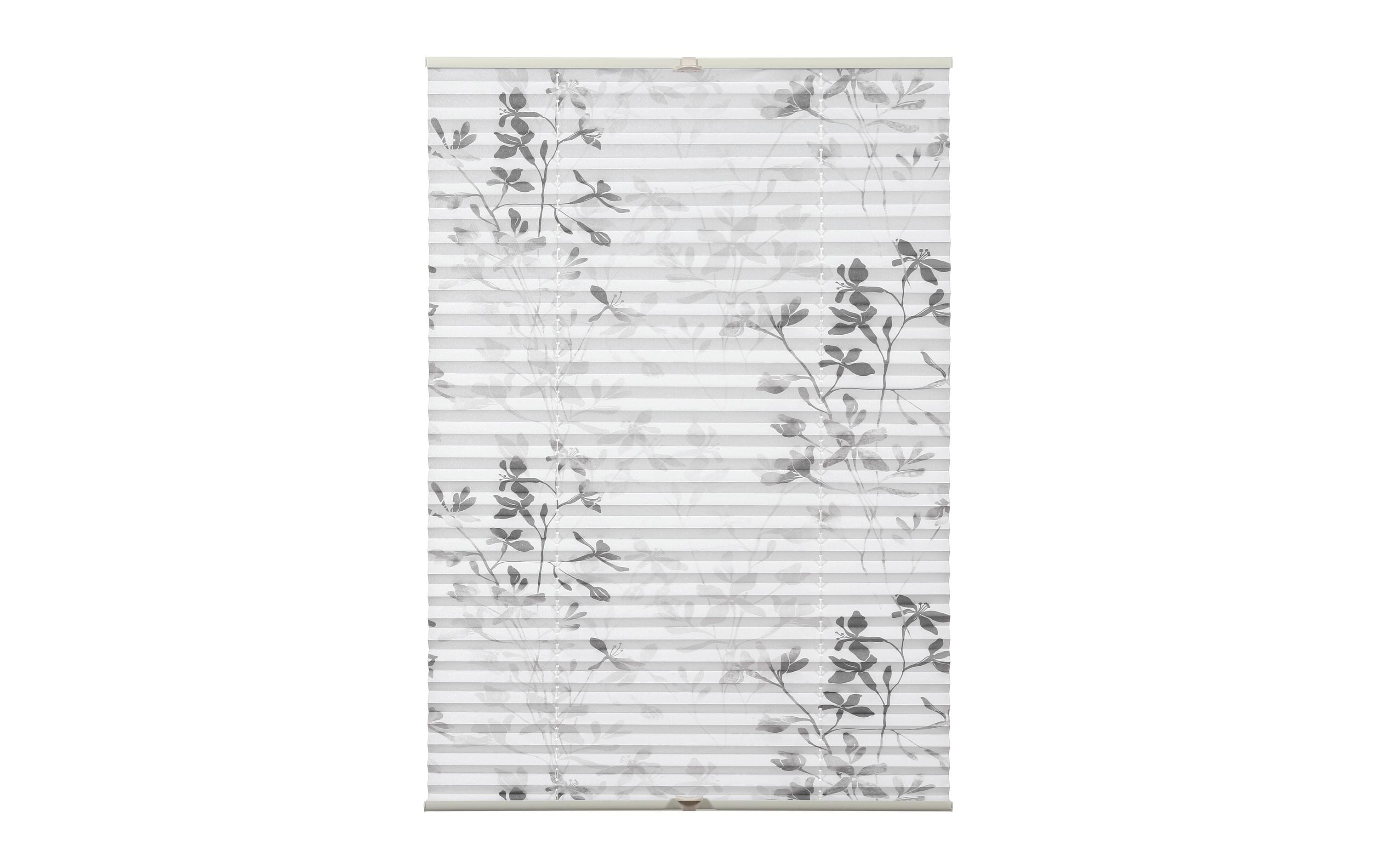 Gardinia Plissee Bella mit Blättern Weiss, 40x130 cm