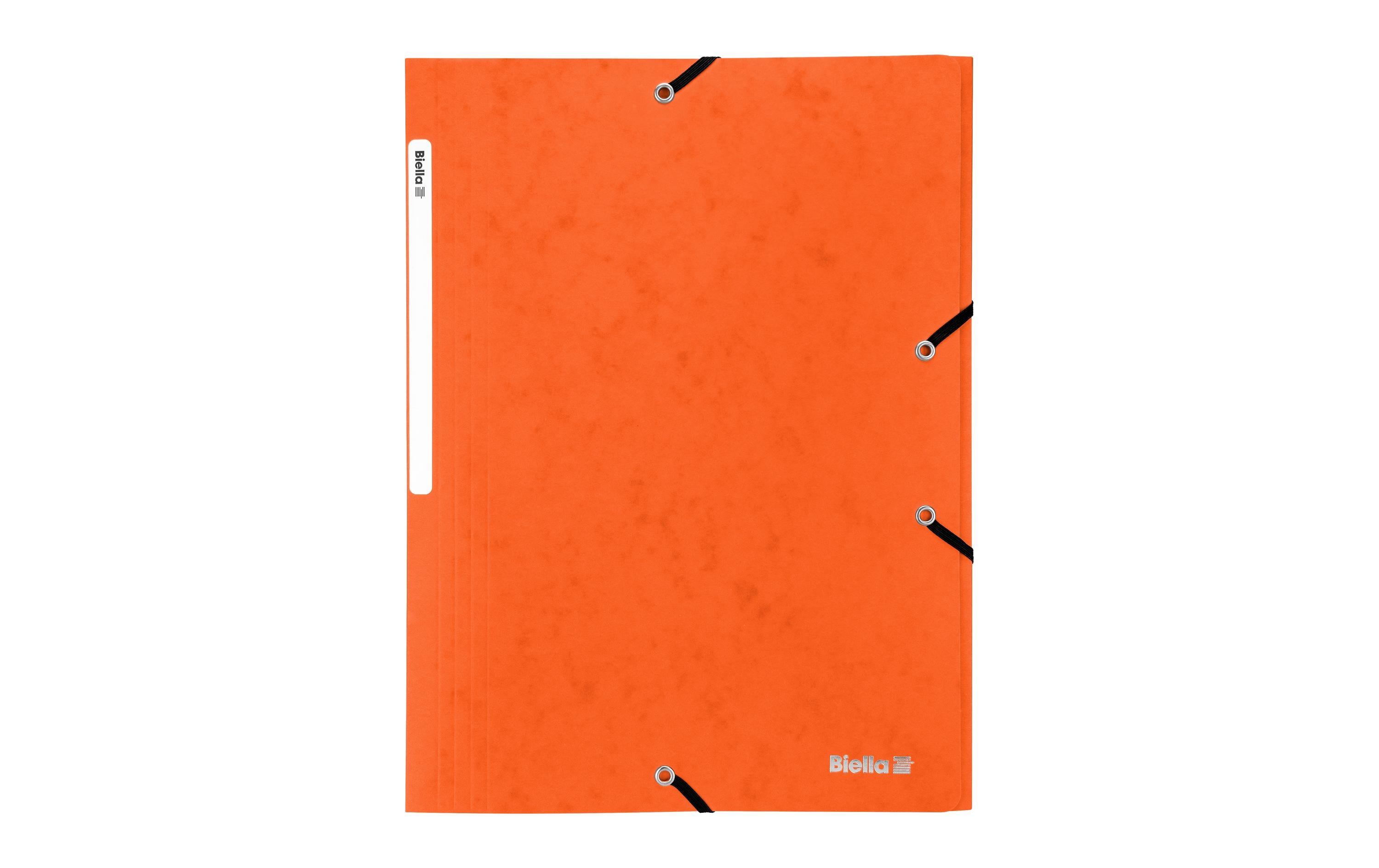 Biella Gummibandmappe Karton orange