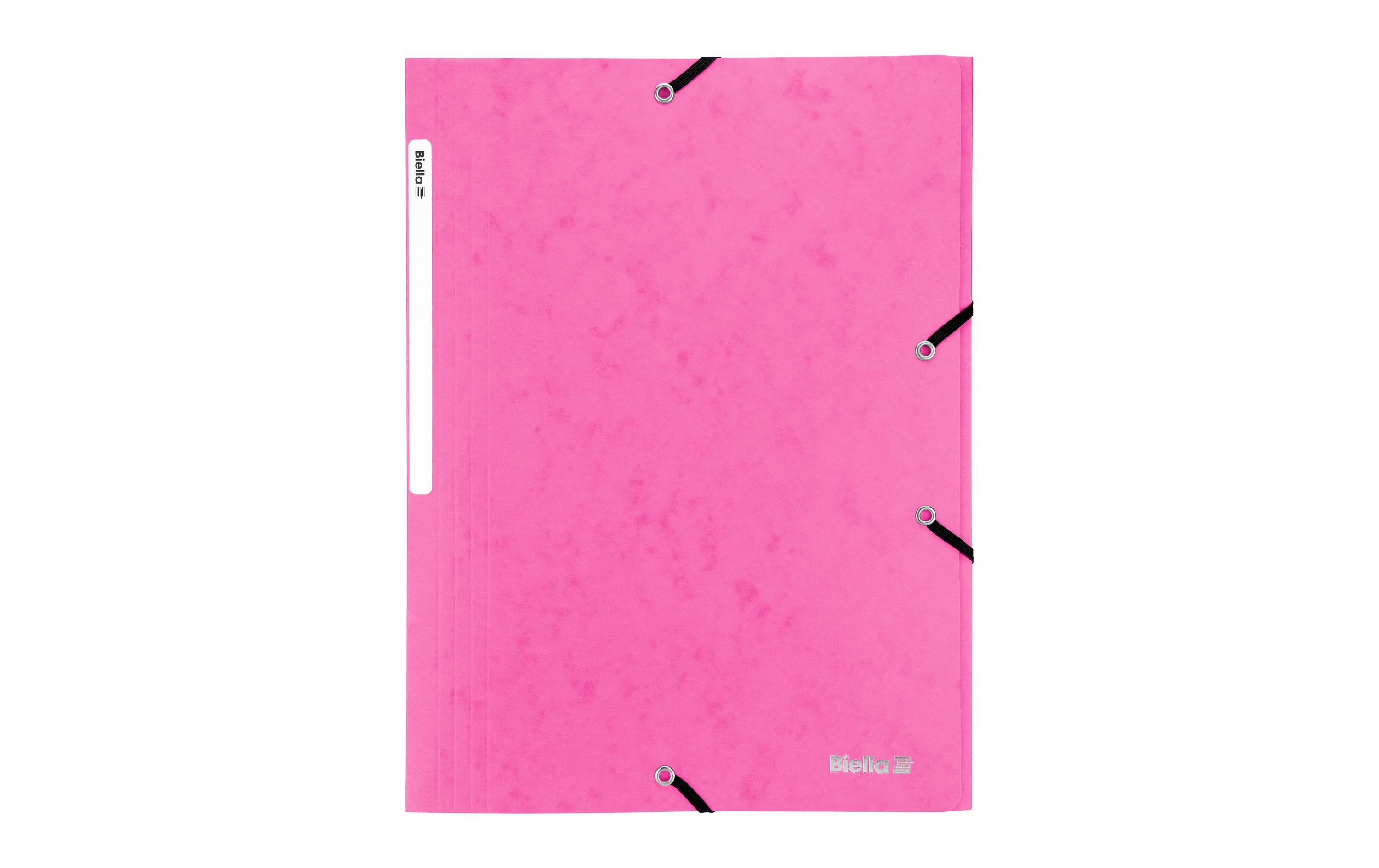 Biella Gummibandmappe Karton rosa