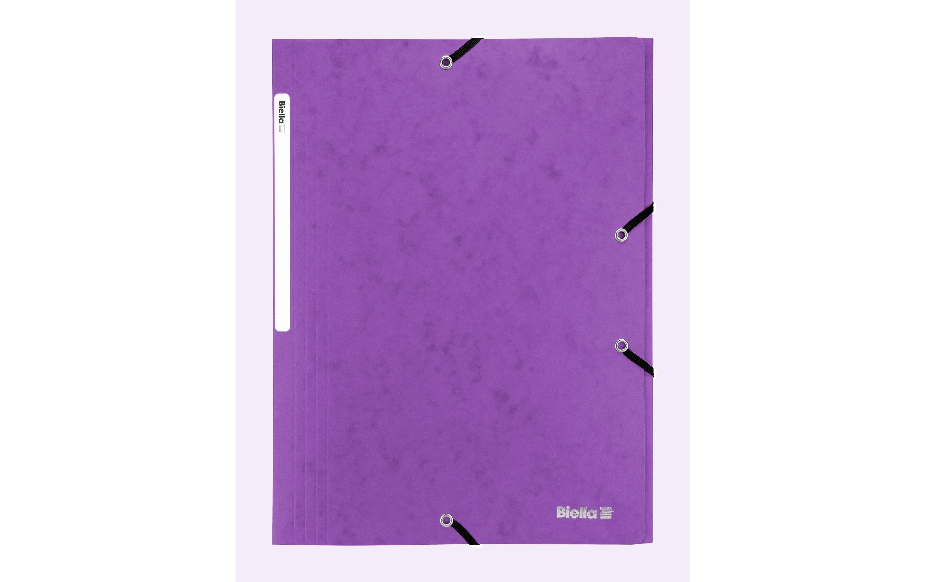 Biella Gummibandmappe Karton violett