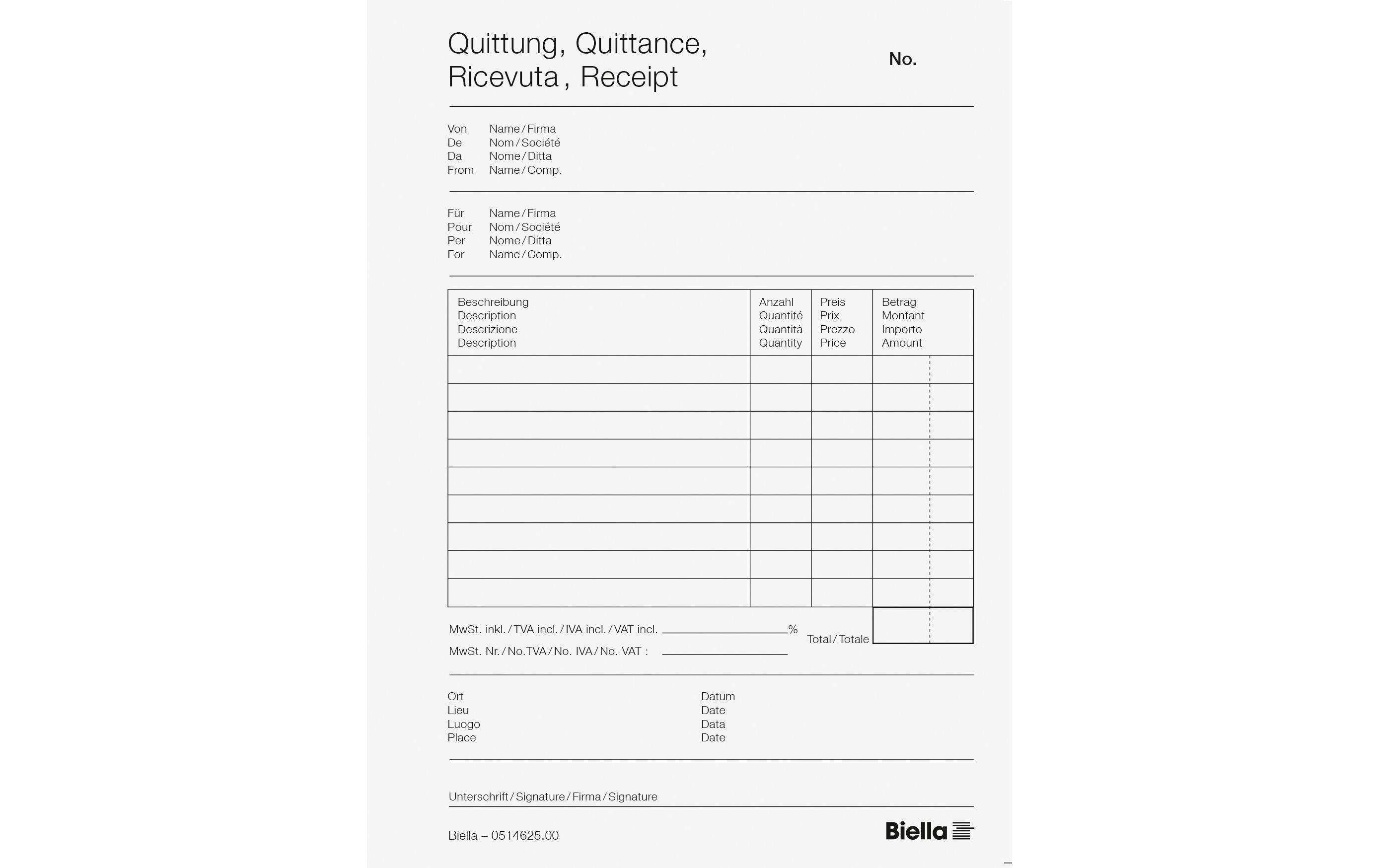 Biella Durchschreibebücher Copy-Bloc Quittung A6
