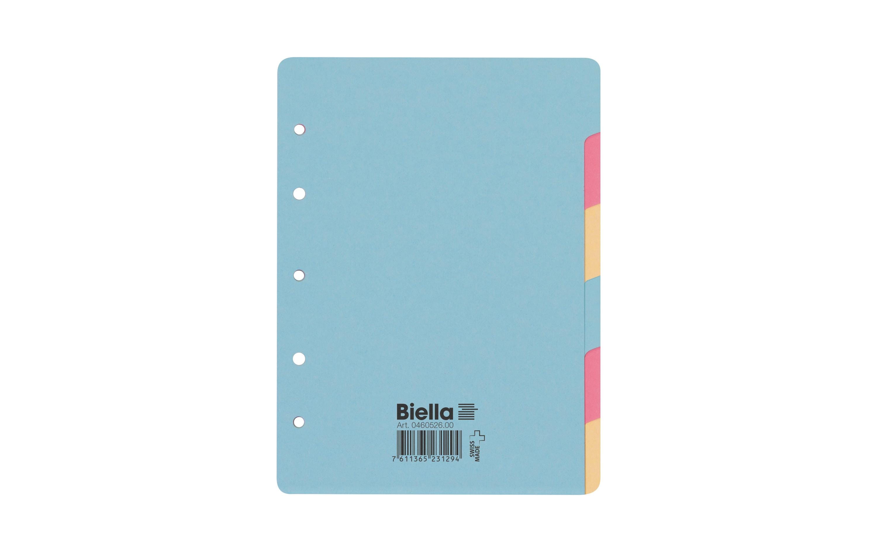 Biella Blanko-Register Karton 6-teilig, A5, 2-Loch