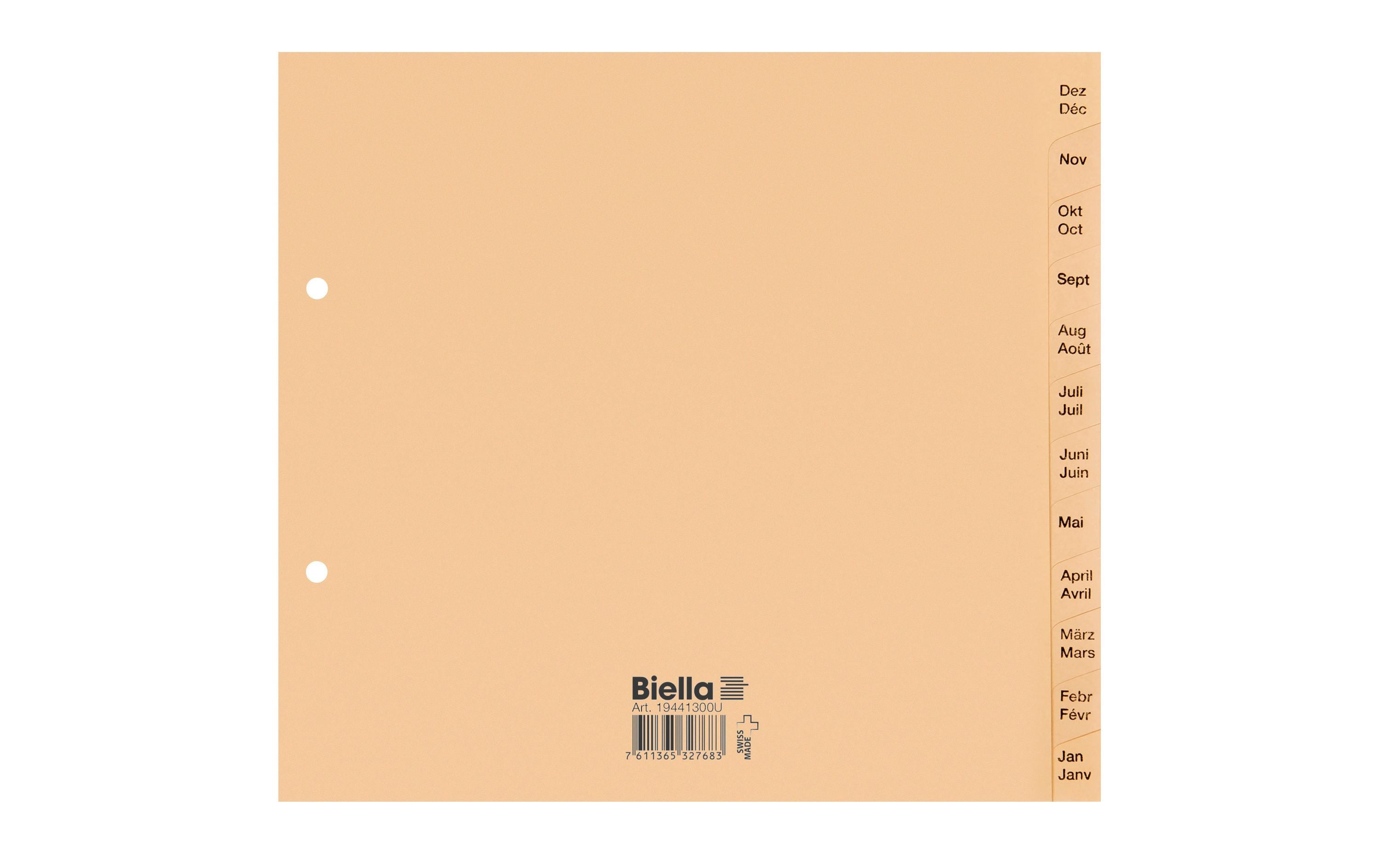 Biella Monats-Register teildeckend, Dezember - Januar