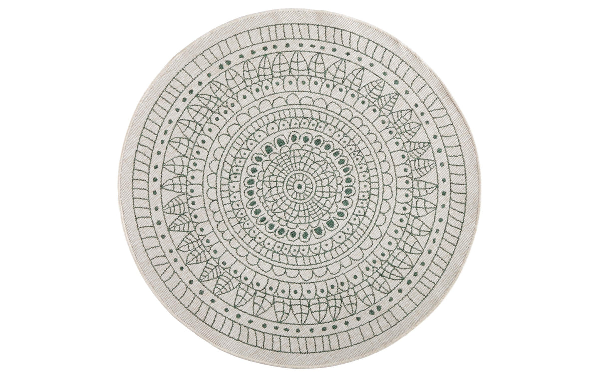 Hanse Home In & Outd. Teppich Porto 100% Polypropylen, 140 cm, Green/Cream