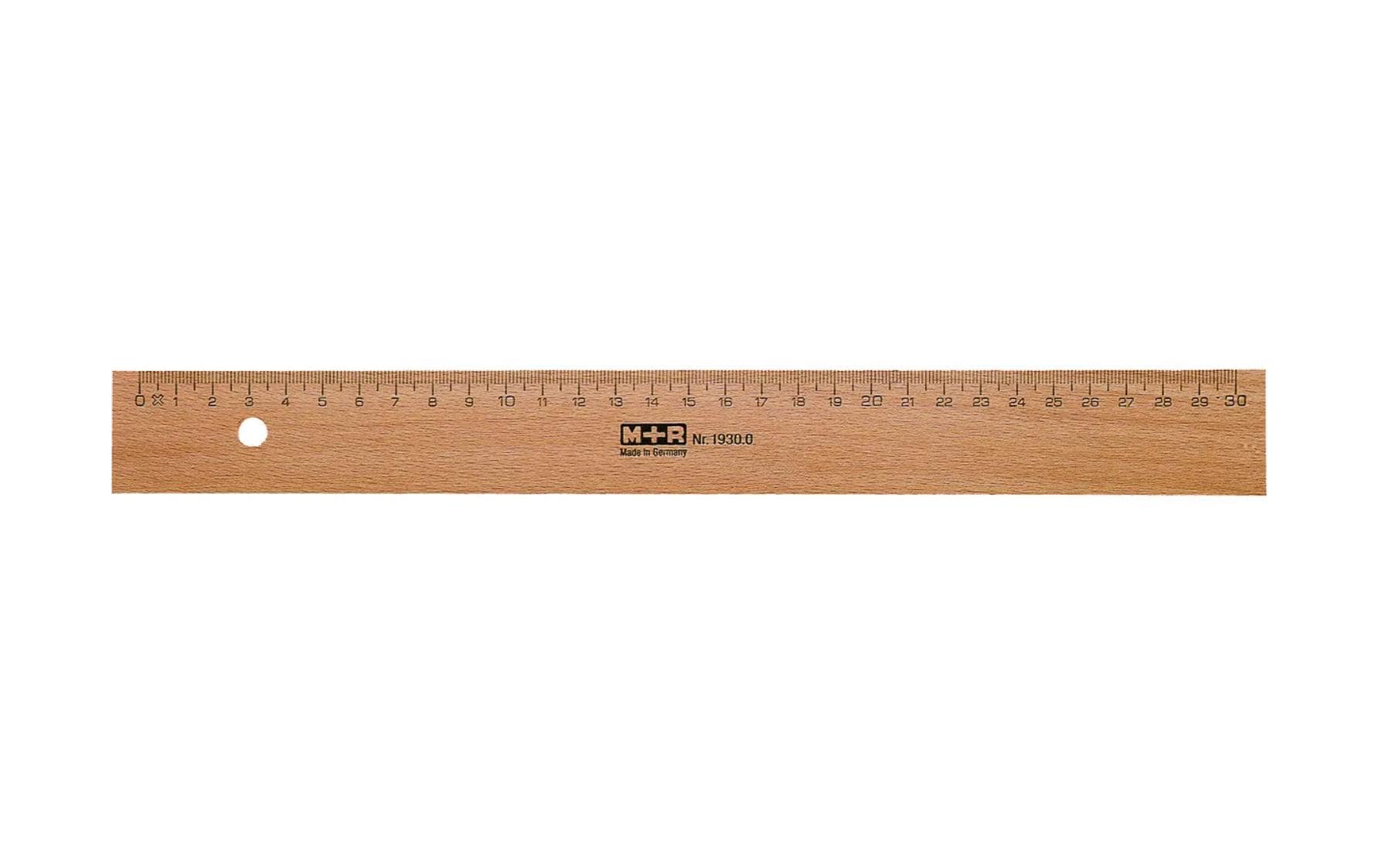 M+R Flachlineal Buche Skala 30 cm