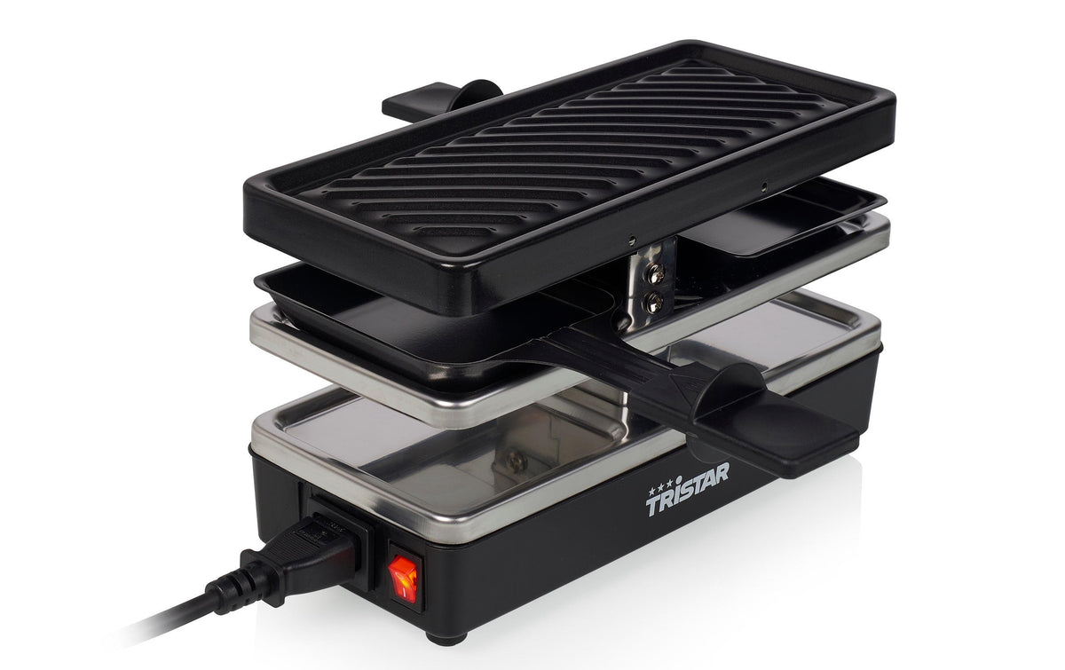 Tristar Raclette erweiterbar 2er 400W, 3in1, 2 Personen, Kabellänge 0.7M