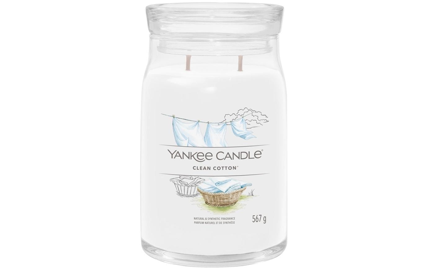 Yankee Candle Clean Cotton Signature Large Jar, Brenndauer ca. 60-90 h