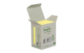 Post-it Haftnotizen Recycling gelb 38 x 51 mm, 6 Blöcke à 100 Blatt