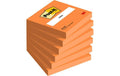Post-it Haftnotizen Neonfarben 76 x 76 mm, orange, 6 Blöcke