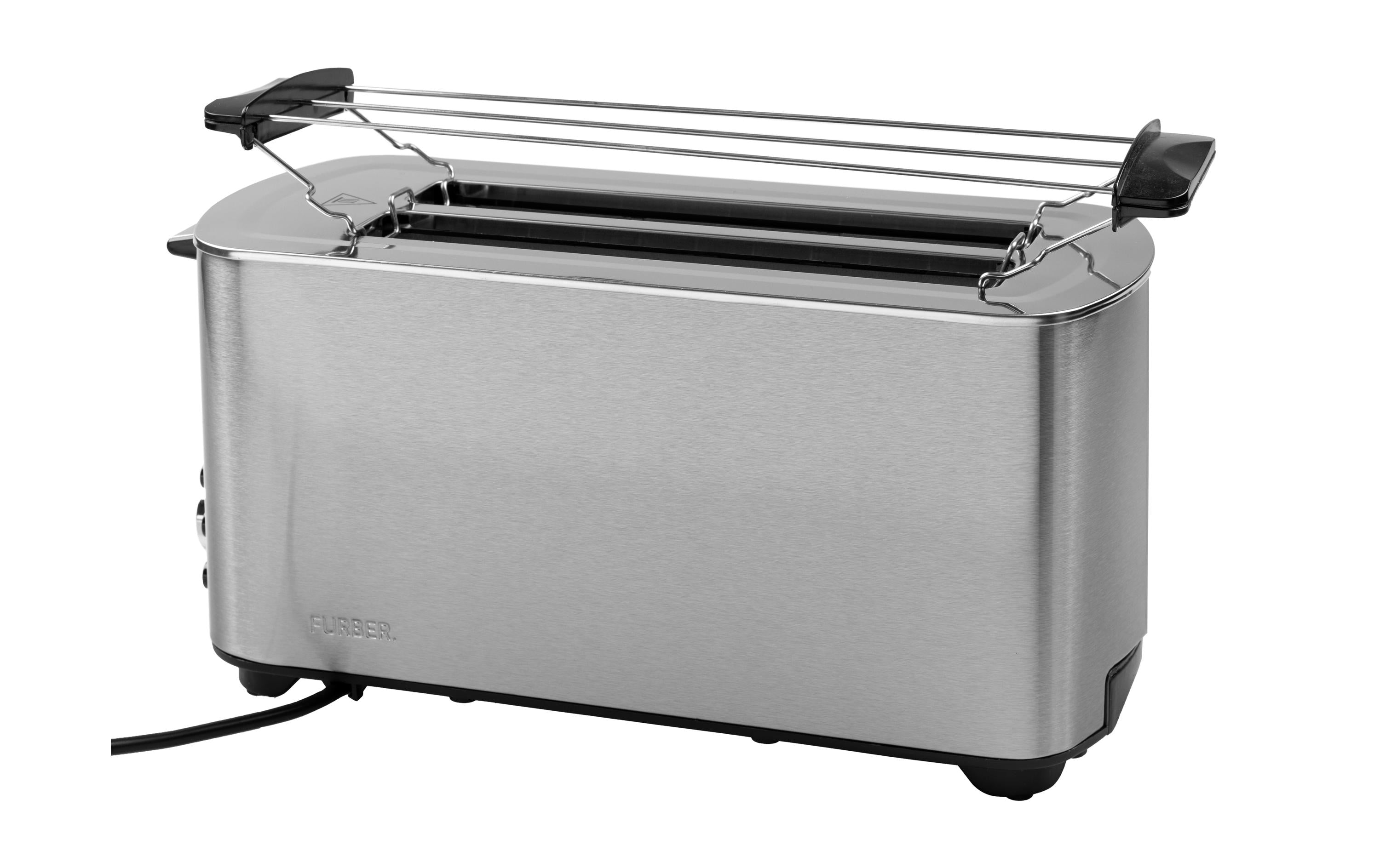 FURBER Toaster Langschlitz 4 Scheiben, mit Brötchen-Röstaufsatz