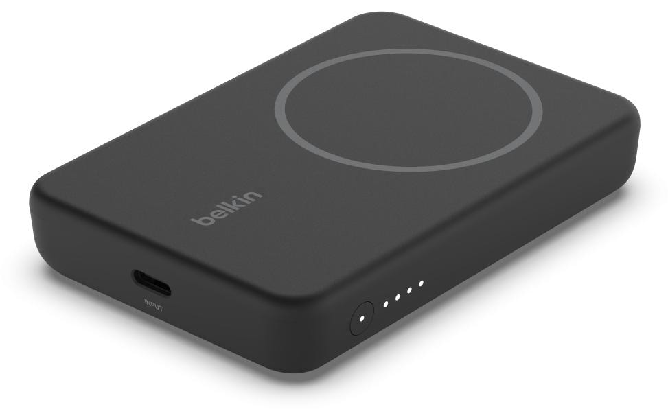 Belkin Drahtlose magnetische Powerbank Schwarz, 5000mAh, Ausklappbarer Standfuss