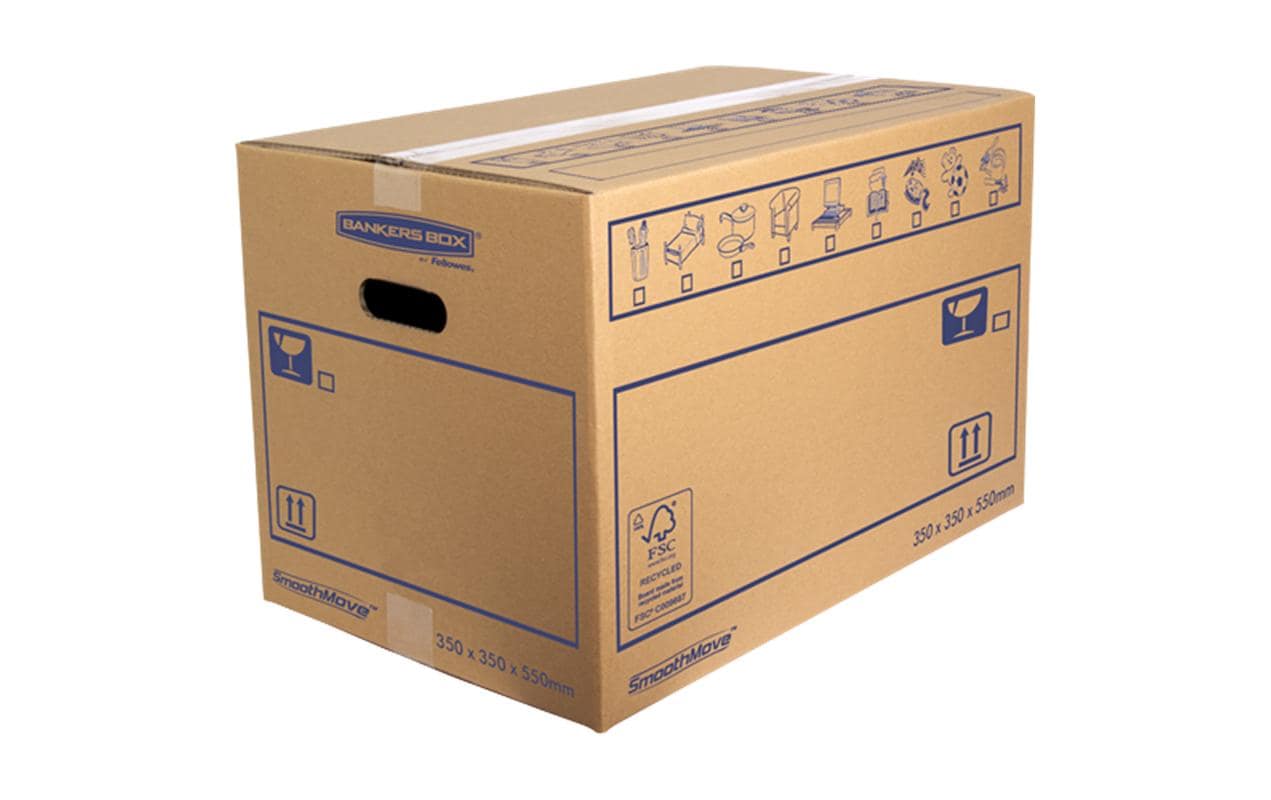Fellowes Smoothmove Standard Umzugsbox 350x350x550mm, 10er Pack