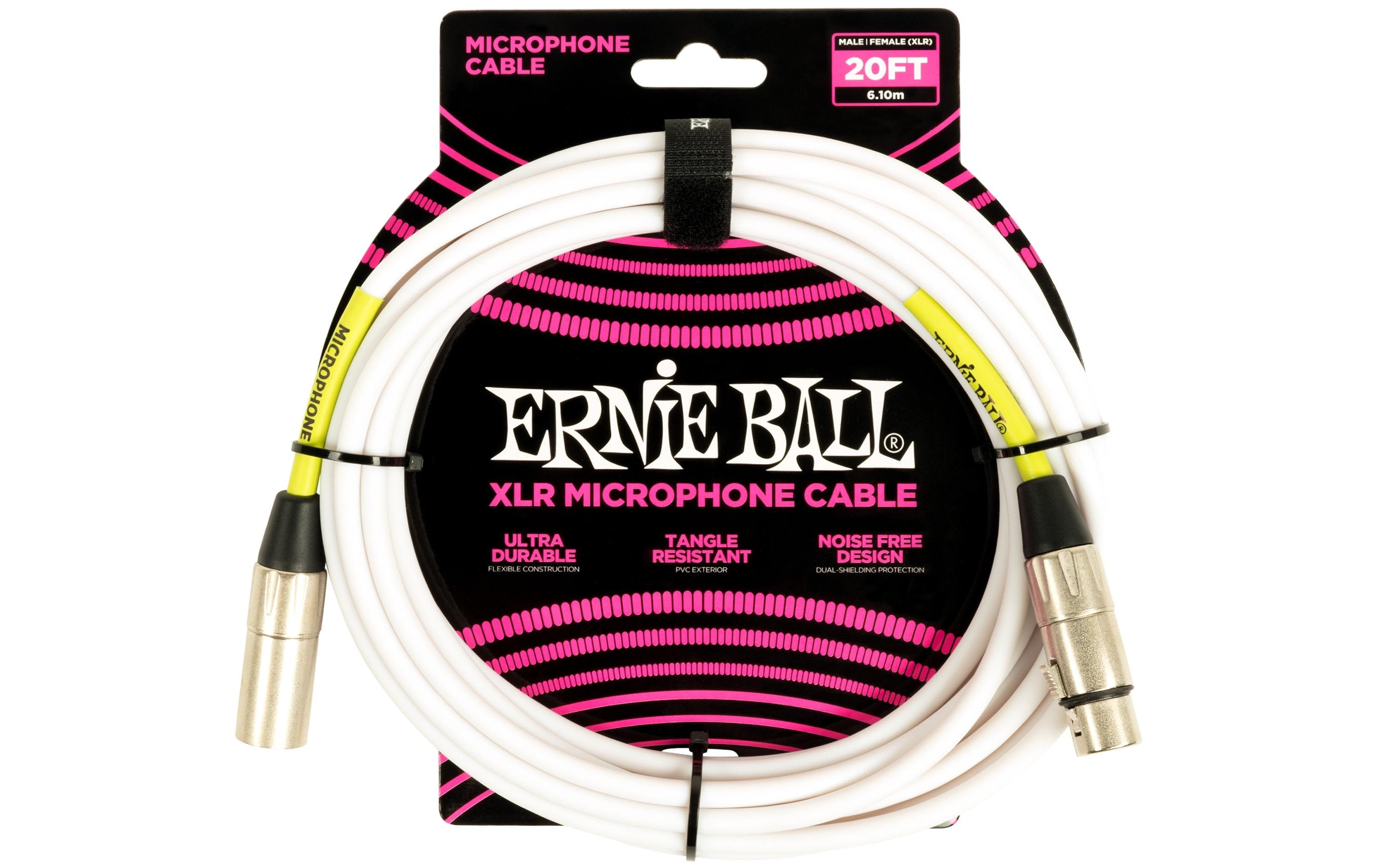 Ernie Ball 6389 Mikrofonkabel XLR/XLR, weiss, 6.09 m