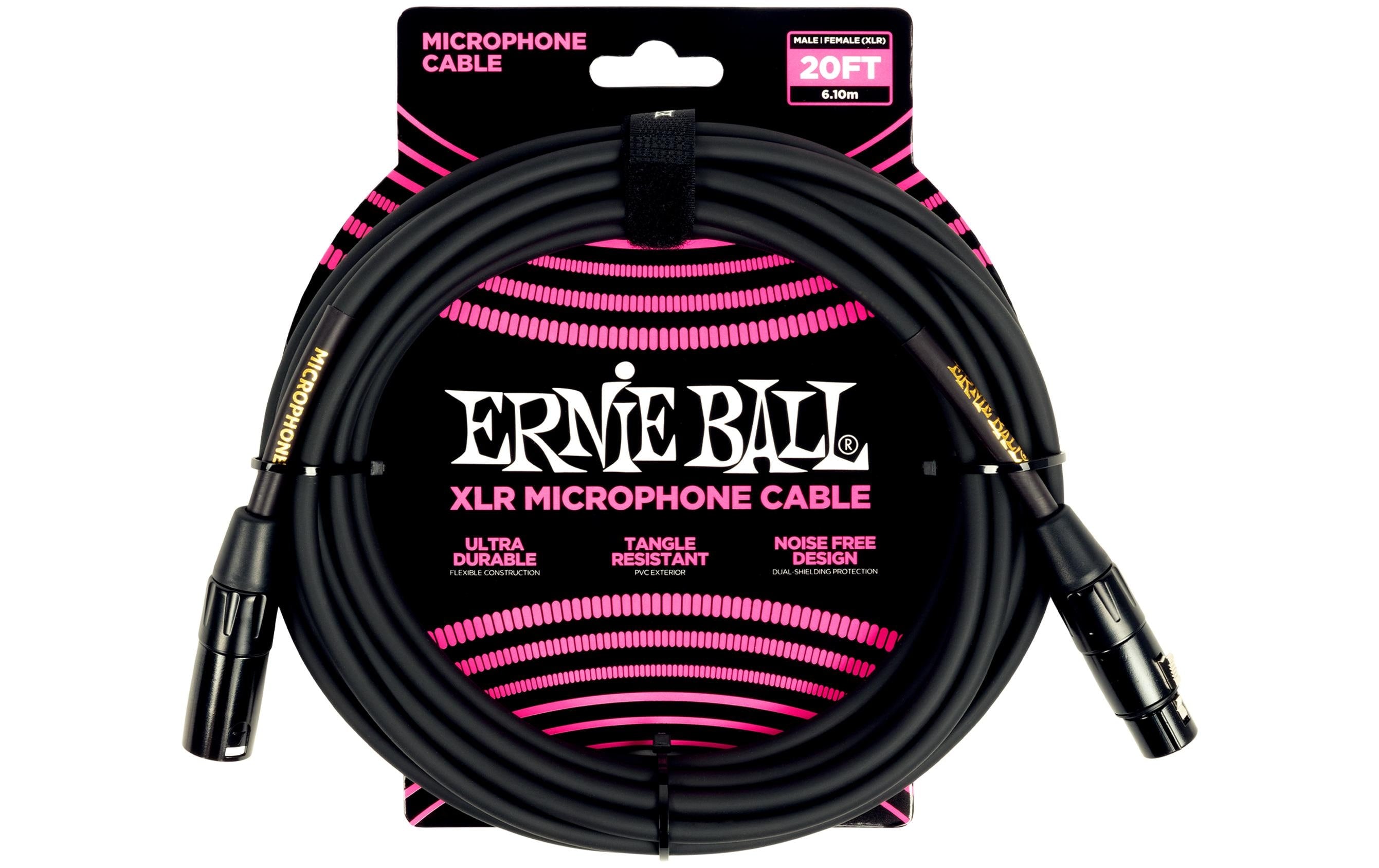 Ernie Ball 6388 Mikrofonkabel XLR/XLR, schwarz, 6.09 m