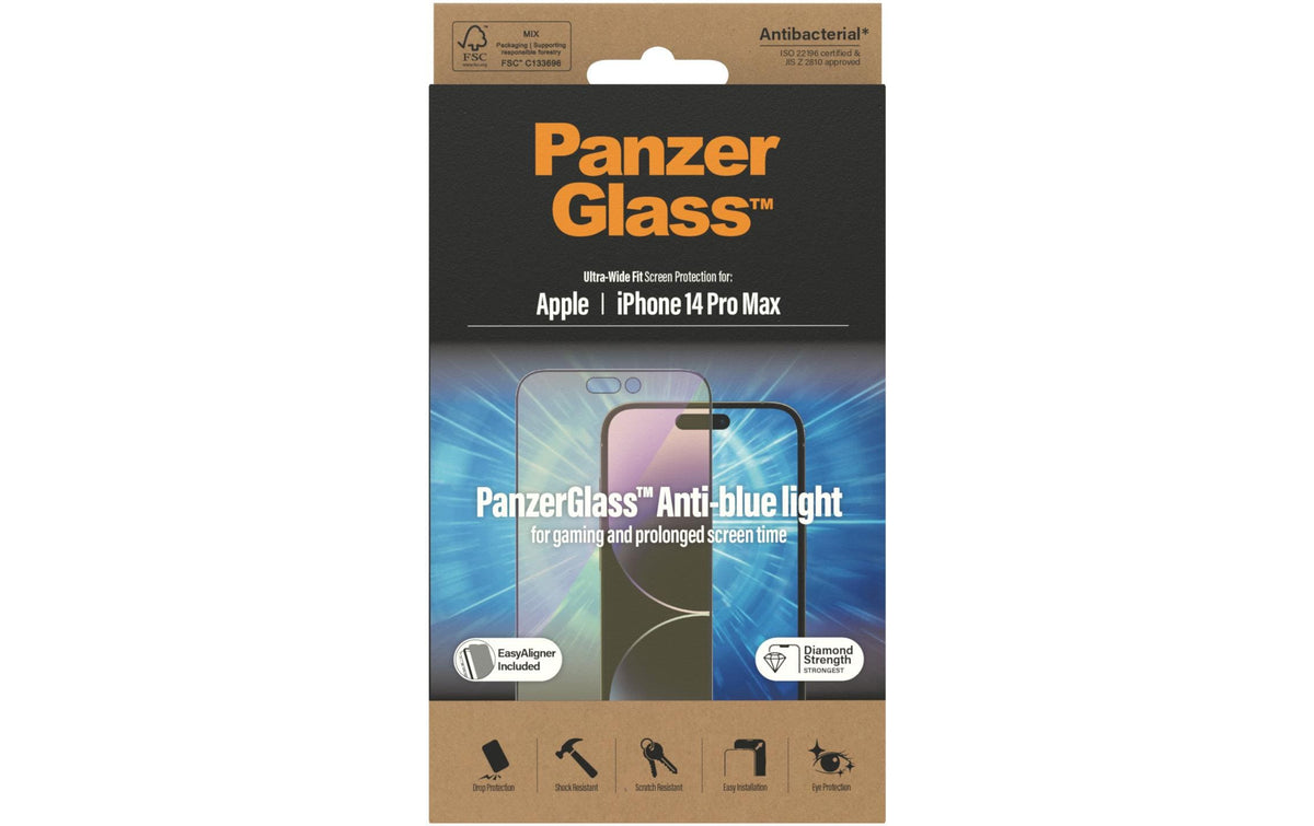 PANZERGLASS Anti-Blue Light Glass - UWF, EA iPhone 14 Pro Max