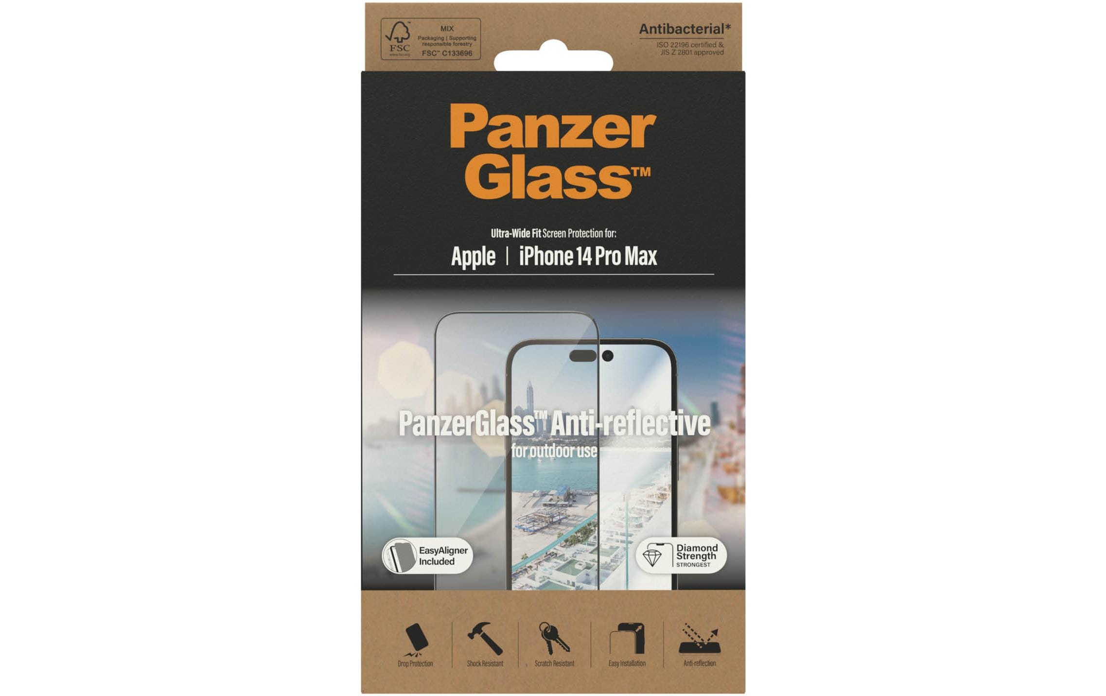 PanzerGlass Displayschutz, UWF, AR iPhone 14 Pro Max mit Applicator