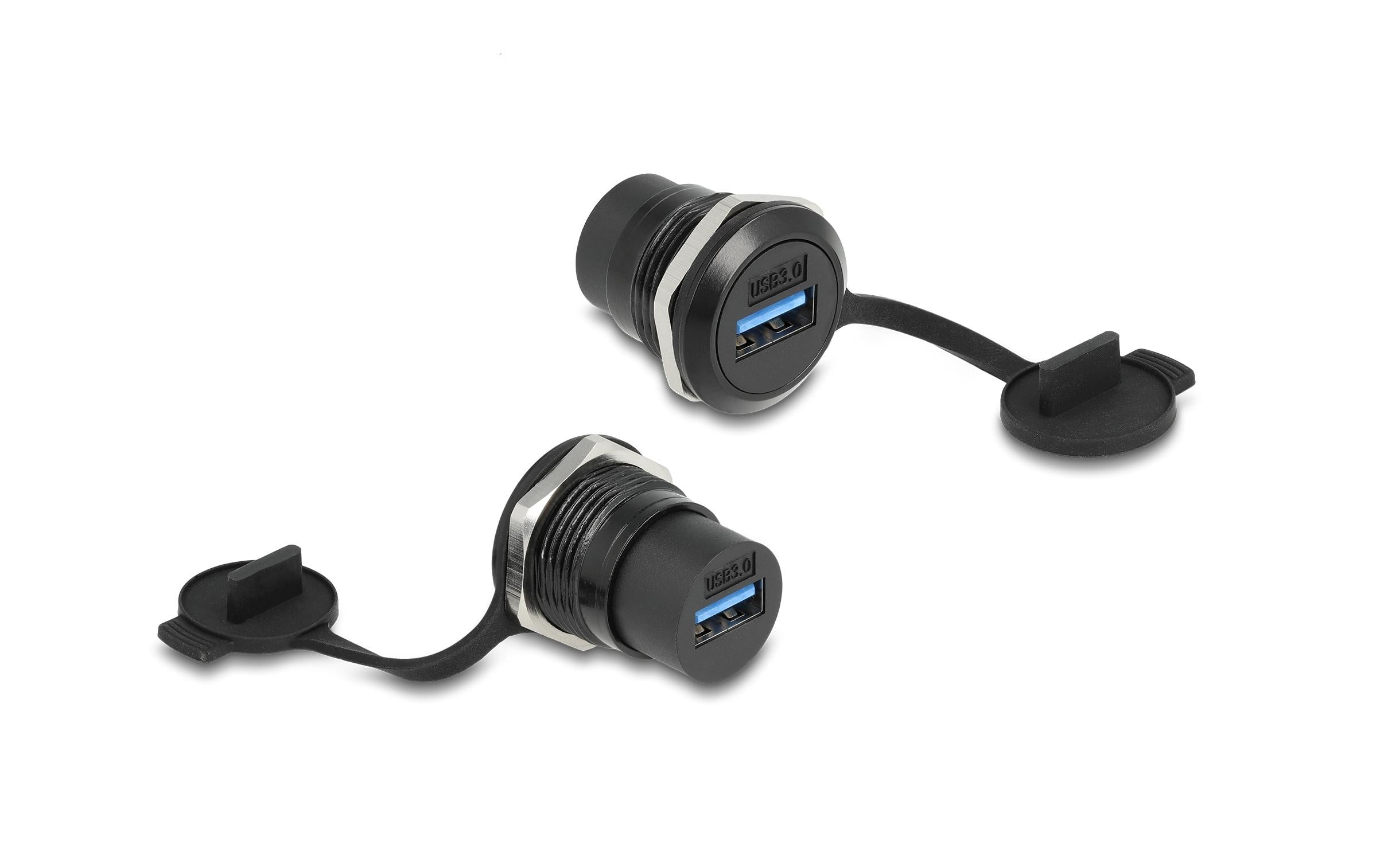Delock USB 3.2 Gen 1 Typ-A Einbaubuchse mit Staubschutzkappe