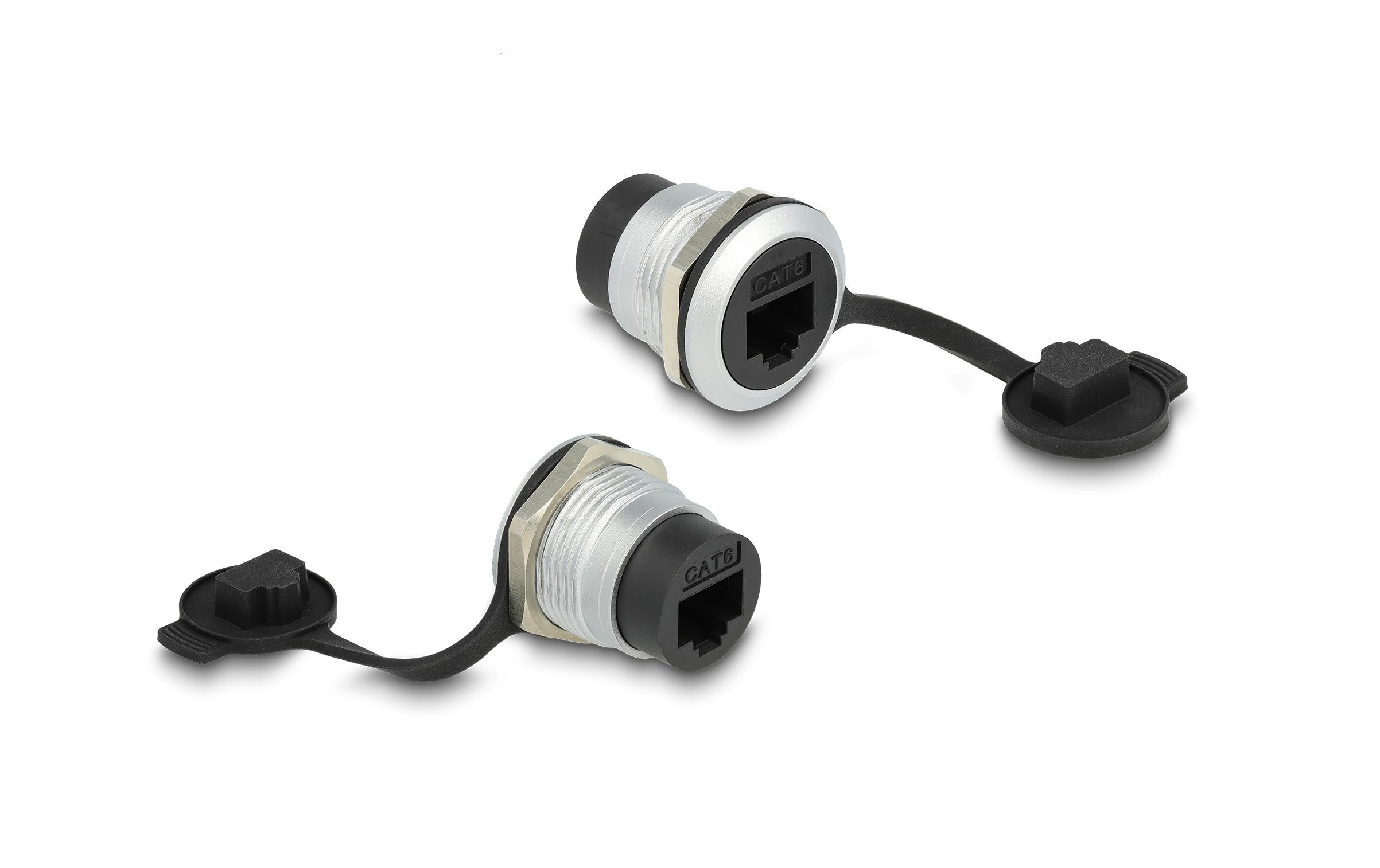 Delock RJ45 Cat.6 Einbaubuchse mit Staubschutzkappe