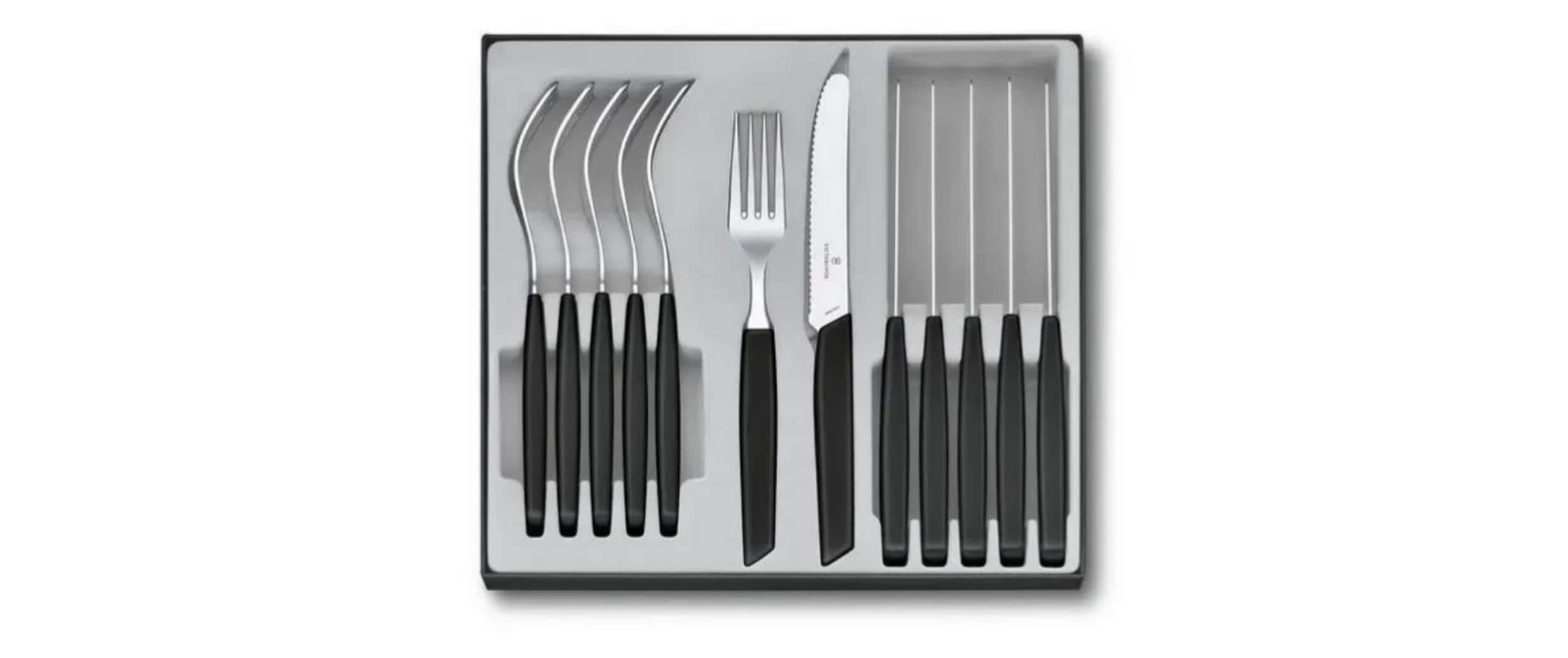 Victorinox Swiss Modern Besteck-Set 12-teilig, schwarz, PP Copolymere, Tafel