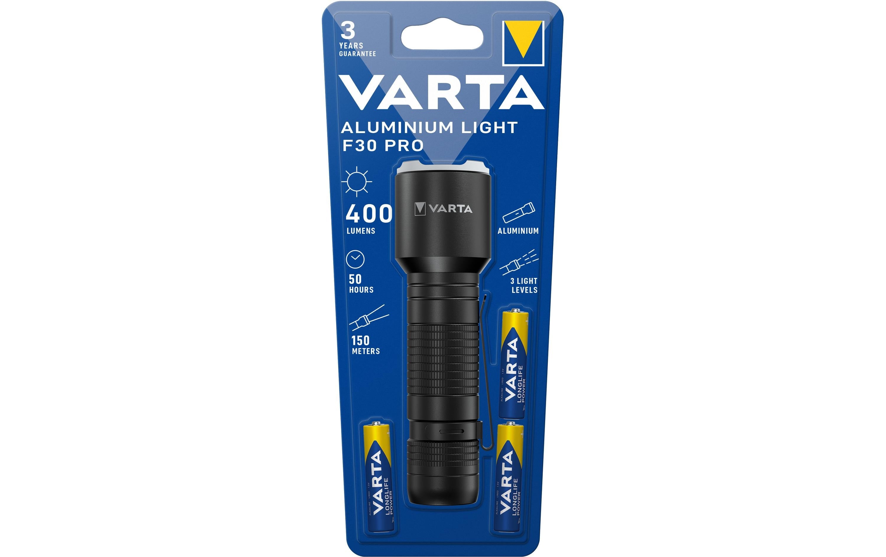 VARTA Aluminium Light F30 Pro 2AA mit Batterien