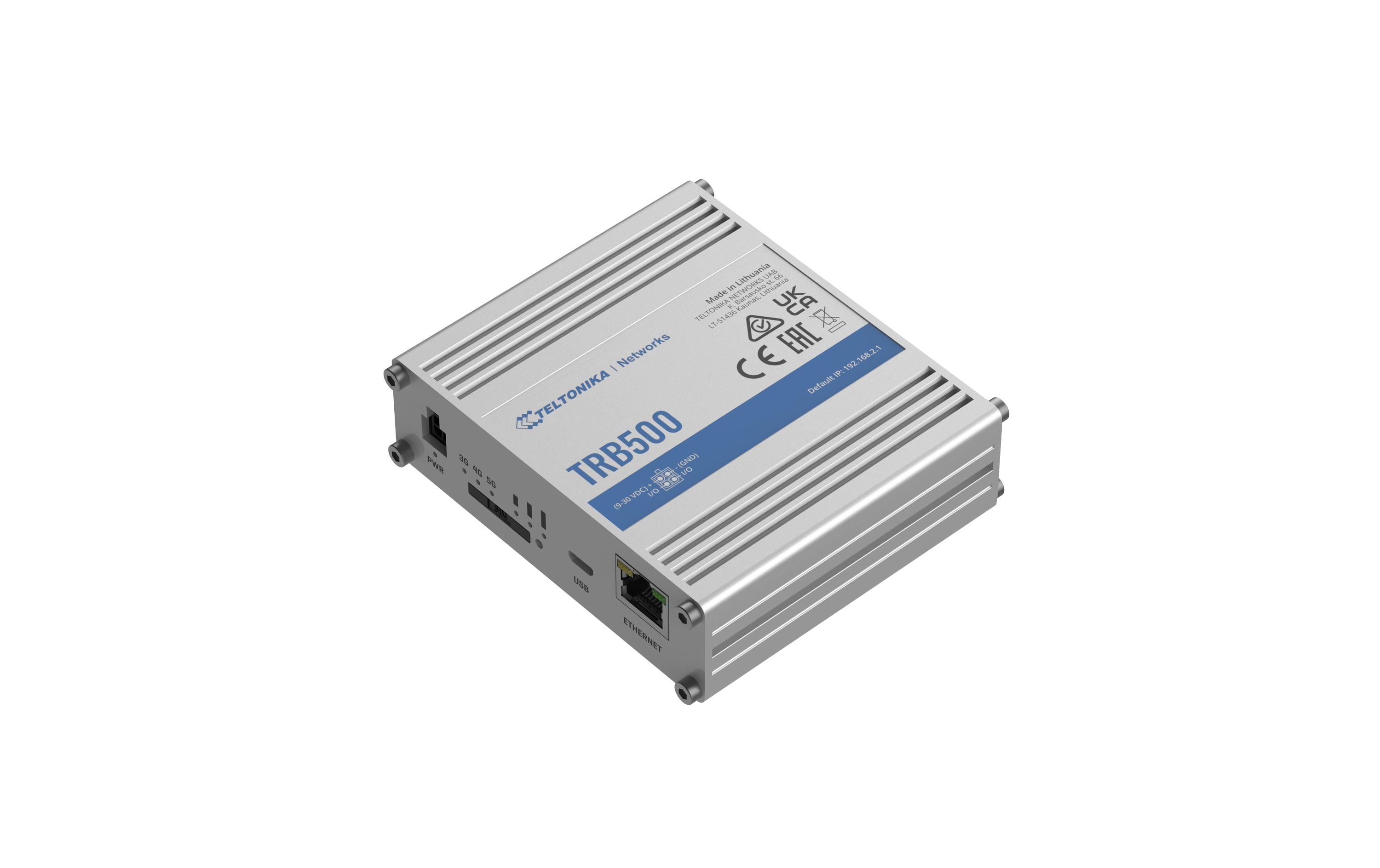 Teltonika 5G/LTE Industrie Gateway TRB500 3.3Gbsp 5G, 2Gbps 4G, 1x GE LAN