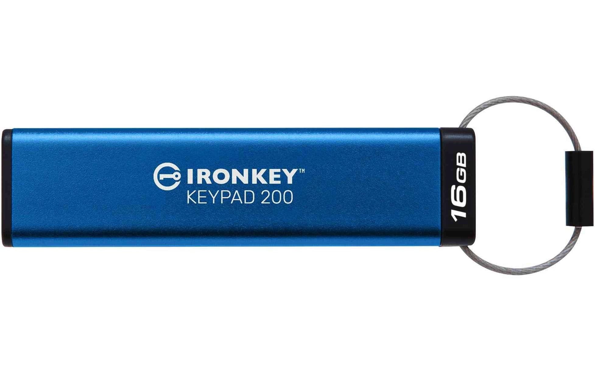 Kingston IronKey Keypad 200, 16GB USB3.2(Typ-A),256bit-AES,FIPS 140-3,Level 3