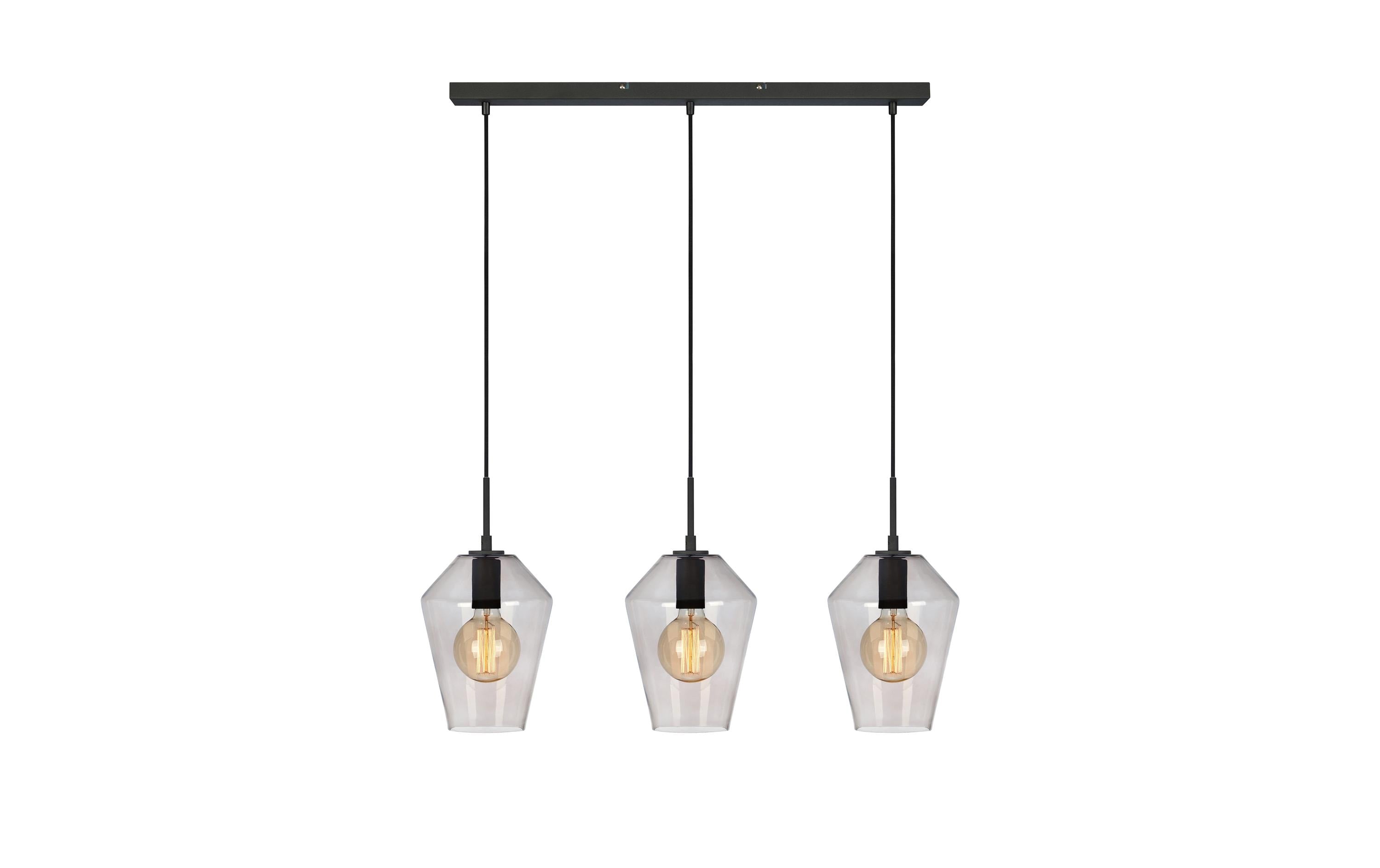 MARKSLOJD RETRO Pendelleuchte Schwarz/Smoke exkl. 3x E27 max. 60W