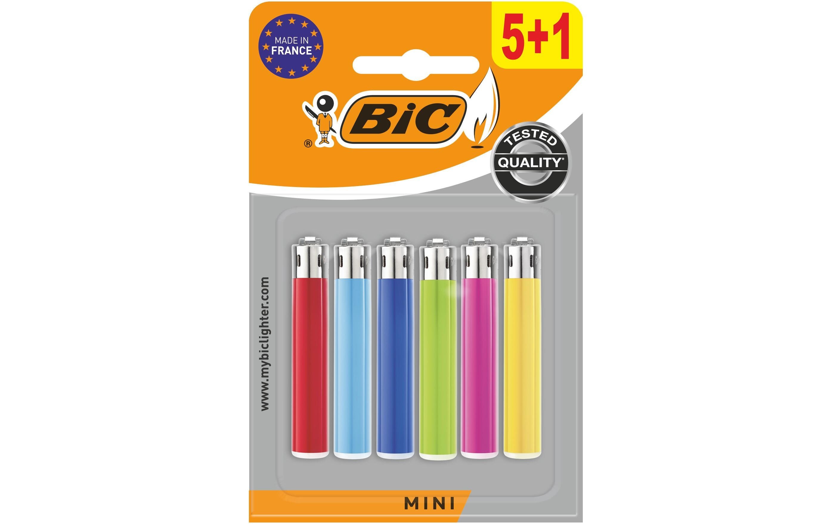 BIC J25 Mini Reibradfeuerzeuge assortiert - 5+1 Pack