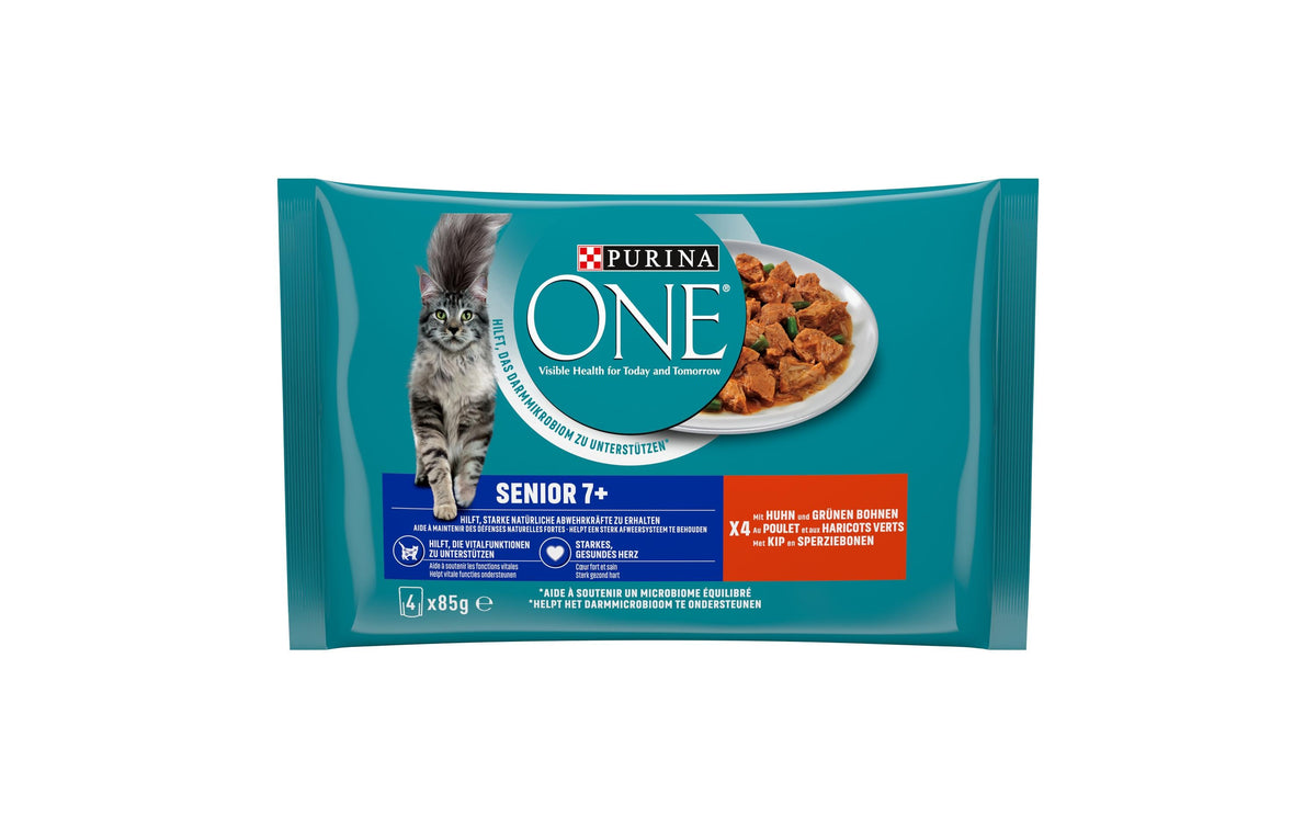 Purina One Nassfutter Senior 7+ Gelée Huhn 4x85g