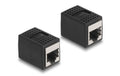 Delock Adapter RJ45 Buchse zu RJ45 Buchse Cat.6A, schwarz