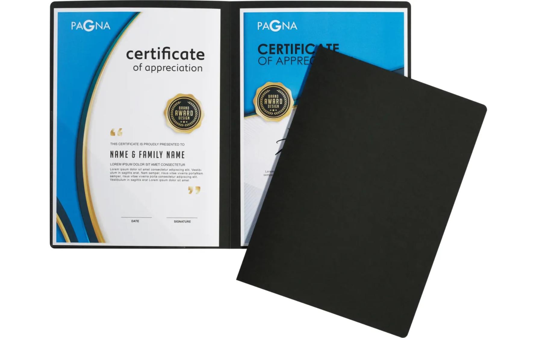 Pagna Präsentationsmappe 2 Taschen A4, schwarz, Karton, 1 Stück