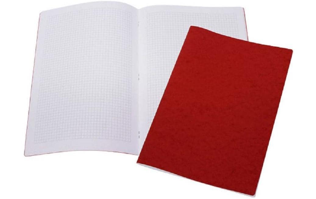 Office Focus Pressspanheft FSC A4 5 mm kariert, mit Rand, rot, 10 Stk