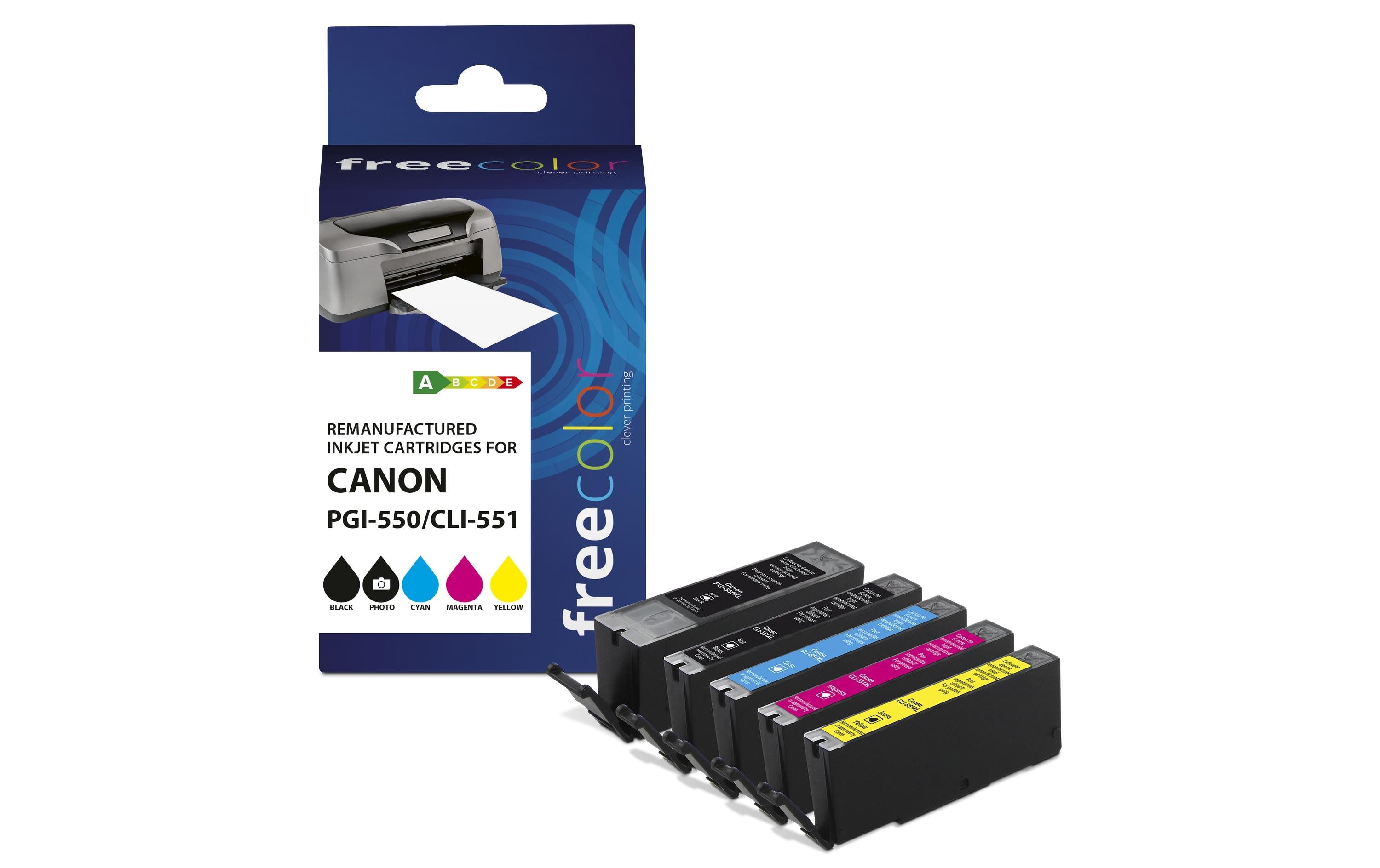 Free Color Tinte  CLI550/551 Multipack BKCMY