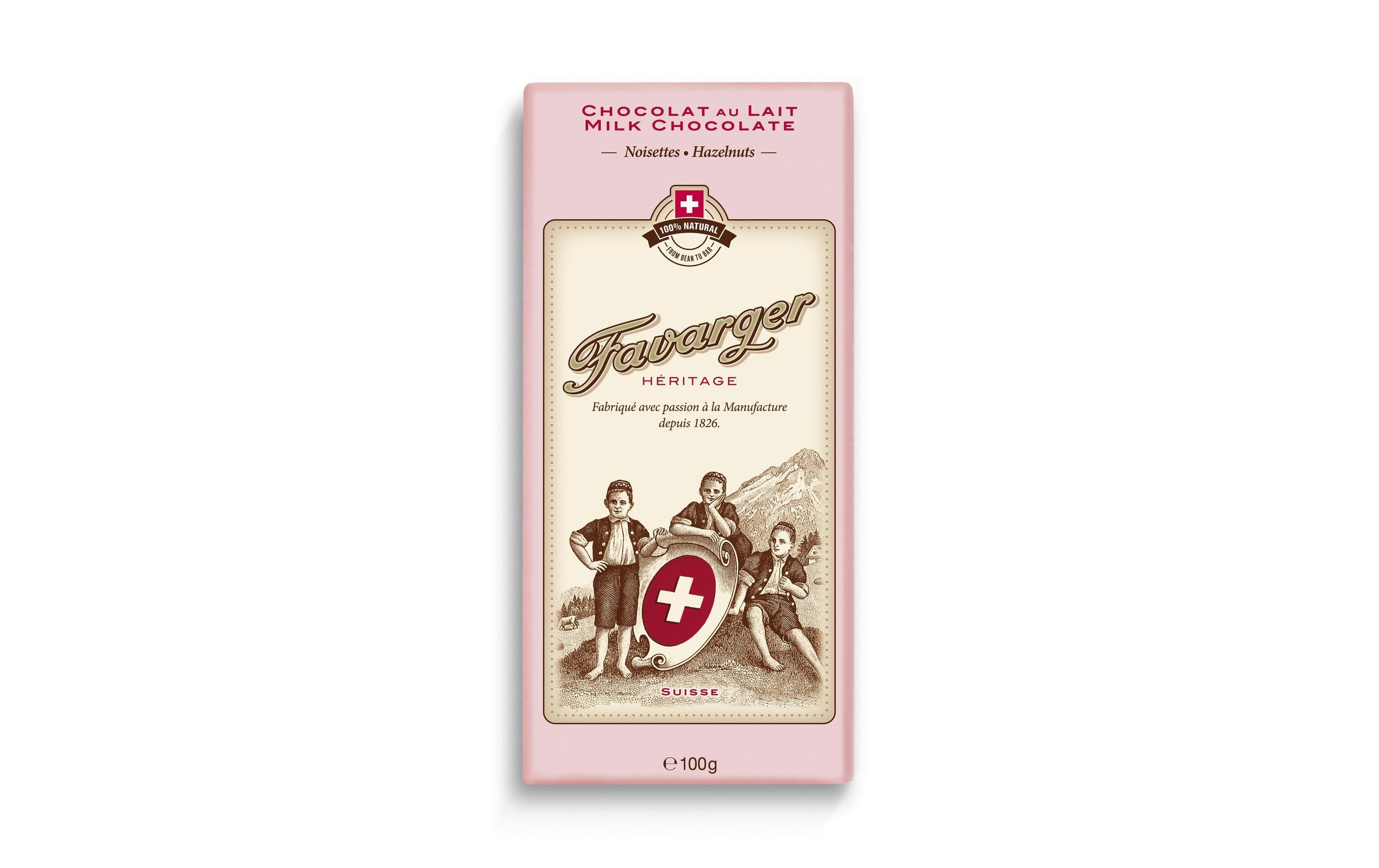 Tafelschokolade Héritage Milch Nuss 100g