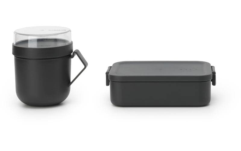 Brabantia Lunchbox Set Make & Take Dark Gre Lunchbox & Suppentasse,  Kunststoff