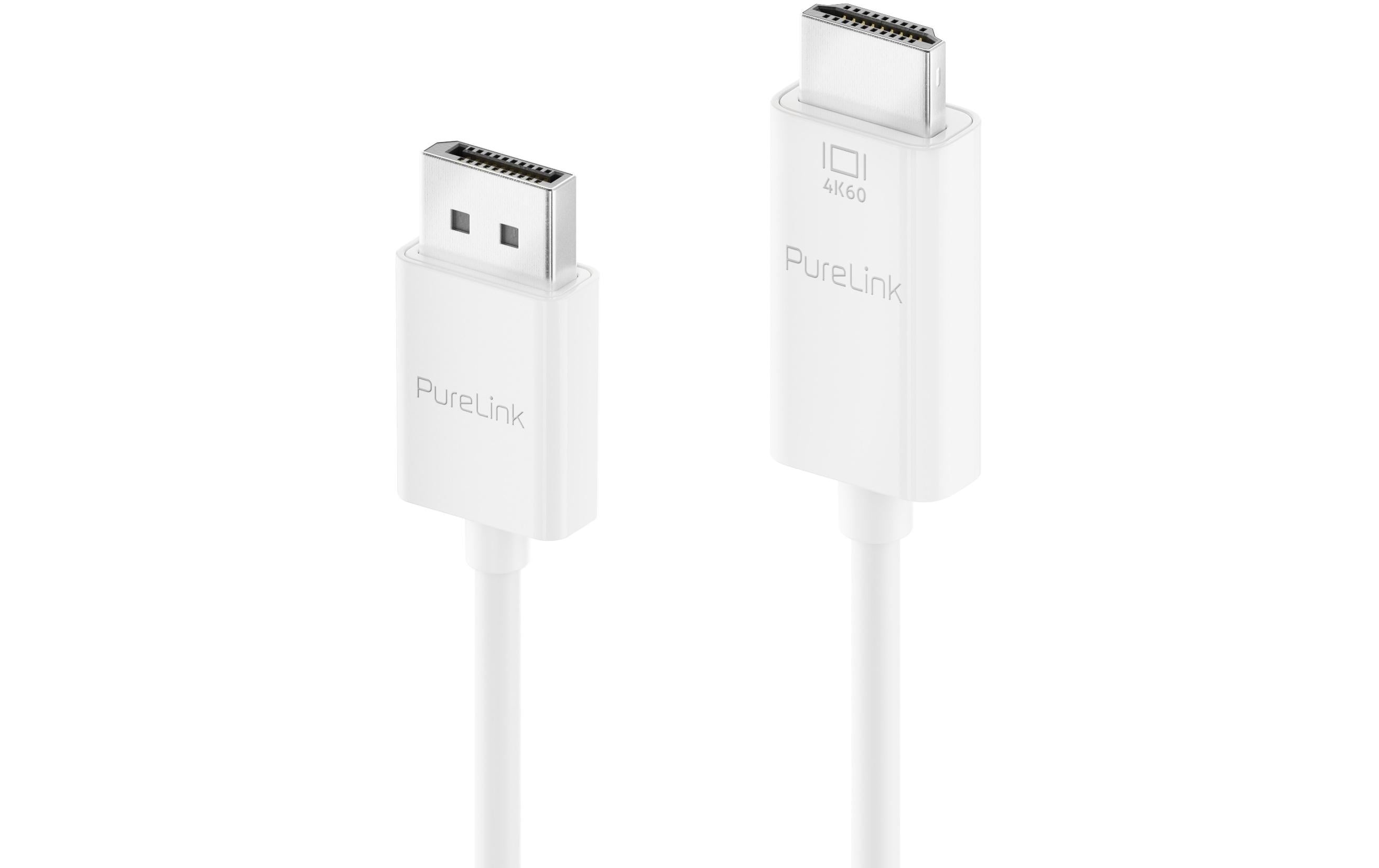 Purelink Displayport auf HDMI Kabel, 1.5m 4K60Hz, iSerie, Farbe: weiss