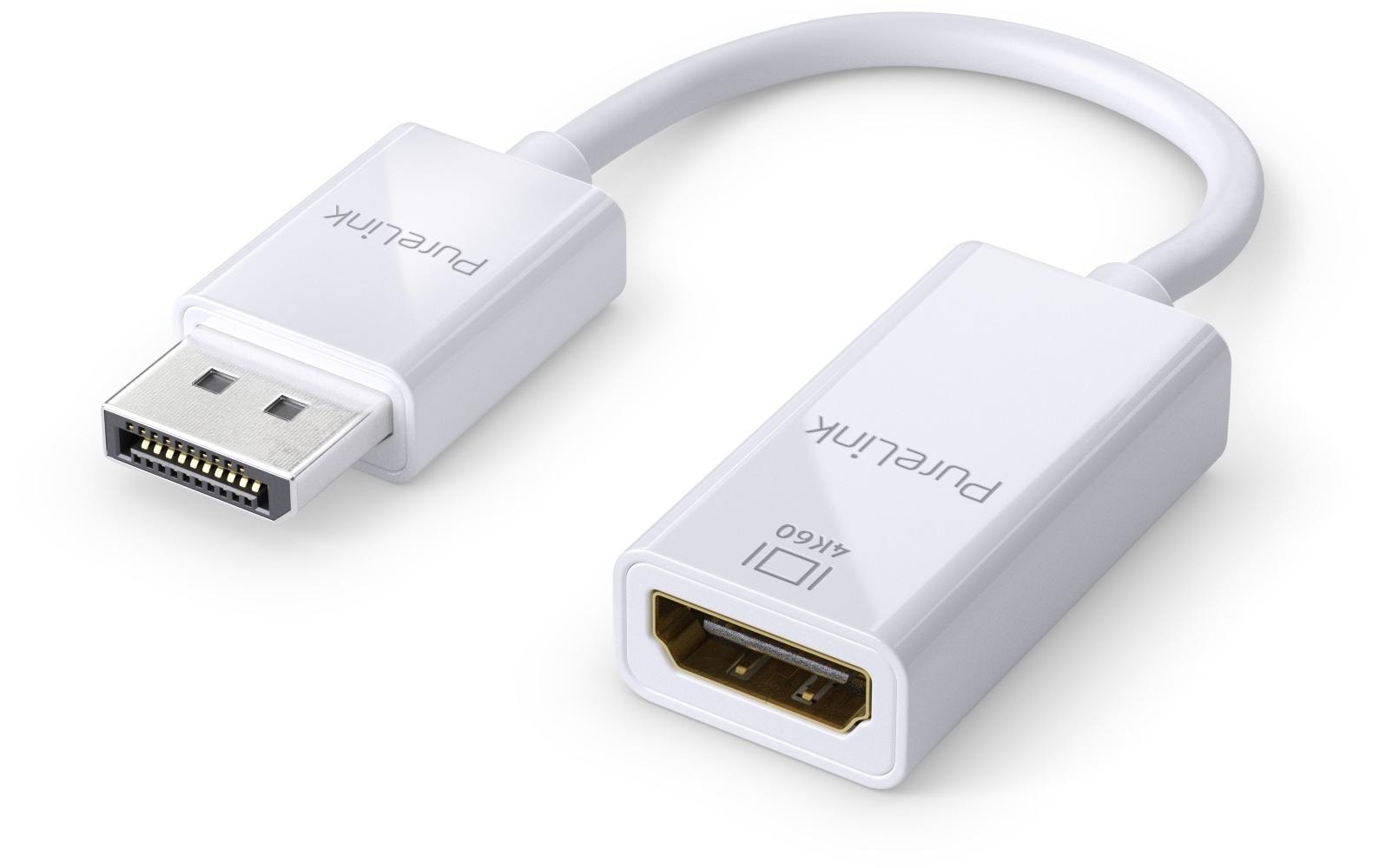 Purelink DisplayPort auf HDMI Adapter, 10cm 4K60, iSerie, Farbe: weiss