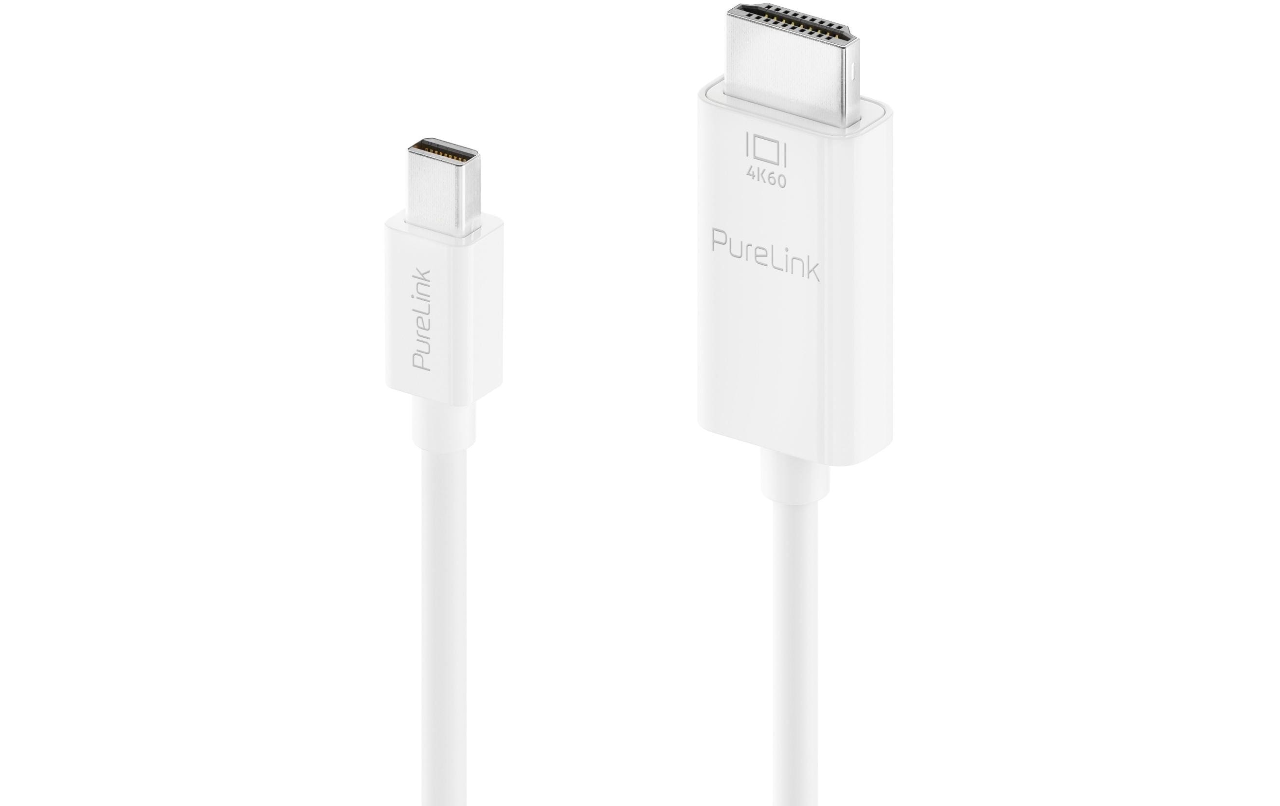 Purelink Mini DP auf HDMI Kabel, 1m 4k60hz, iSerie, Farbe: weiss
