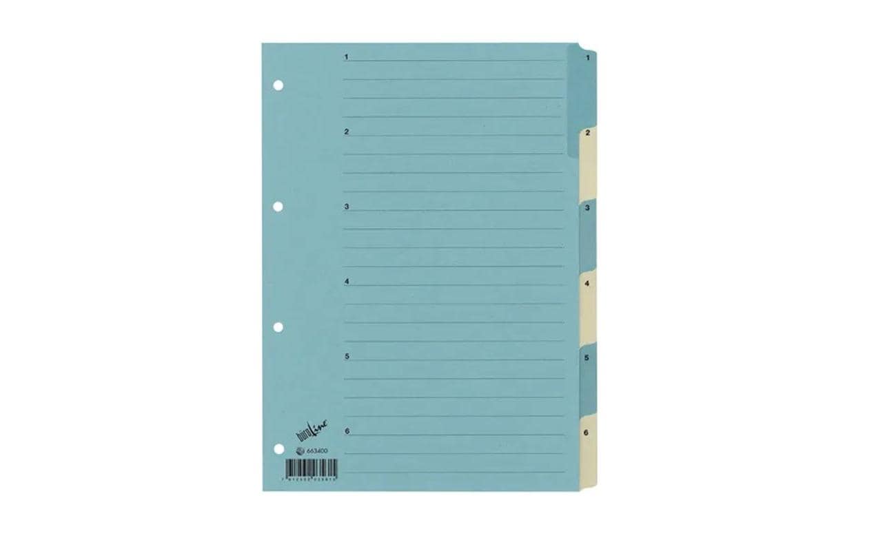 BüroLine Register verstärkt 1 Reihe, 1 - 6