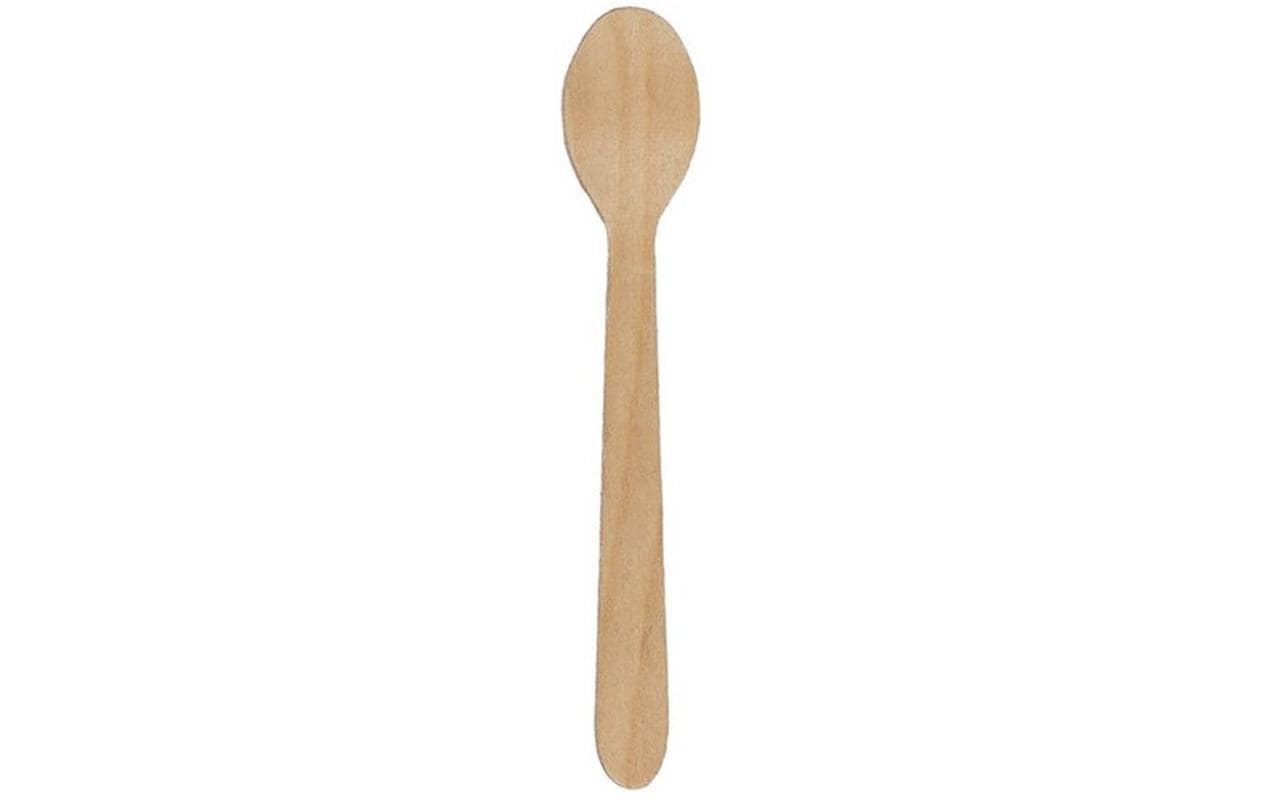 Einweg-Holzbesteck, Kaffeelöffel 100 Stk,gewachst,braun,110 mm
