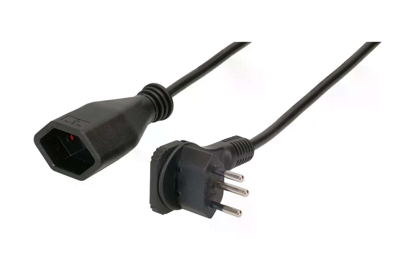 Max Hauri Verlängerungskabel T12/T13 TD 1m, schwarz, Flachwinkelstecker