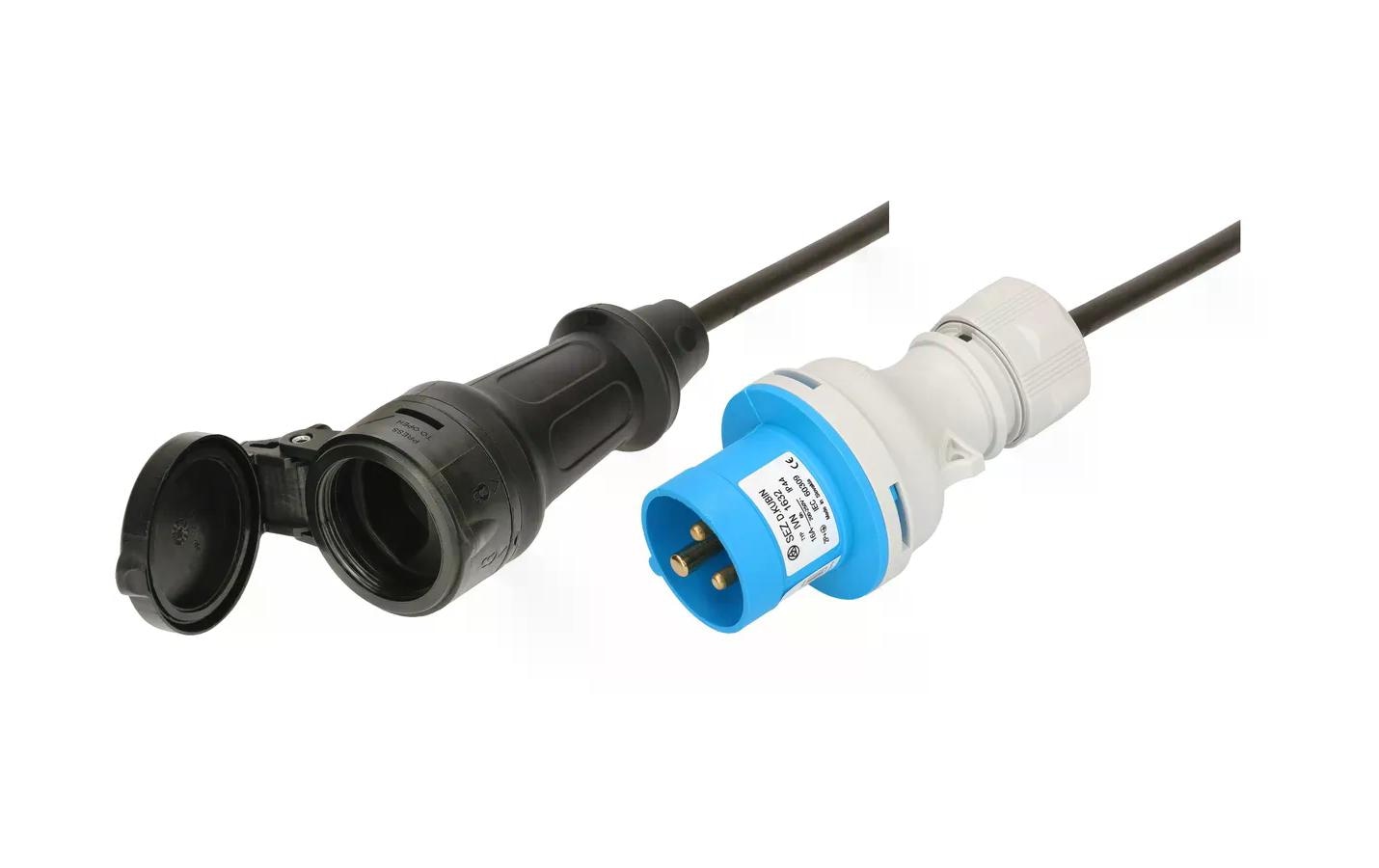 maxCAMP Adapterkabel CEE16 3p/T23 0.5m, 16A, schwarz, IP44